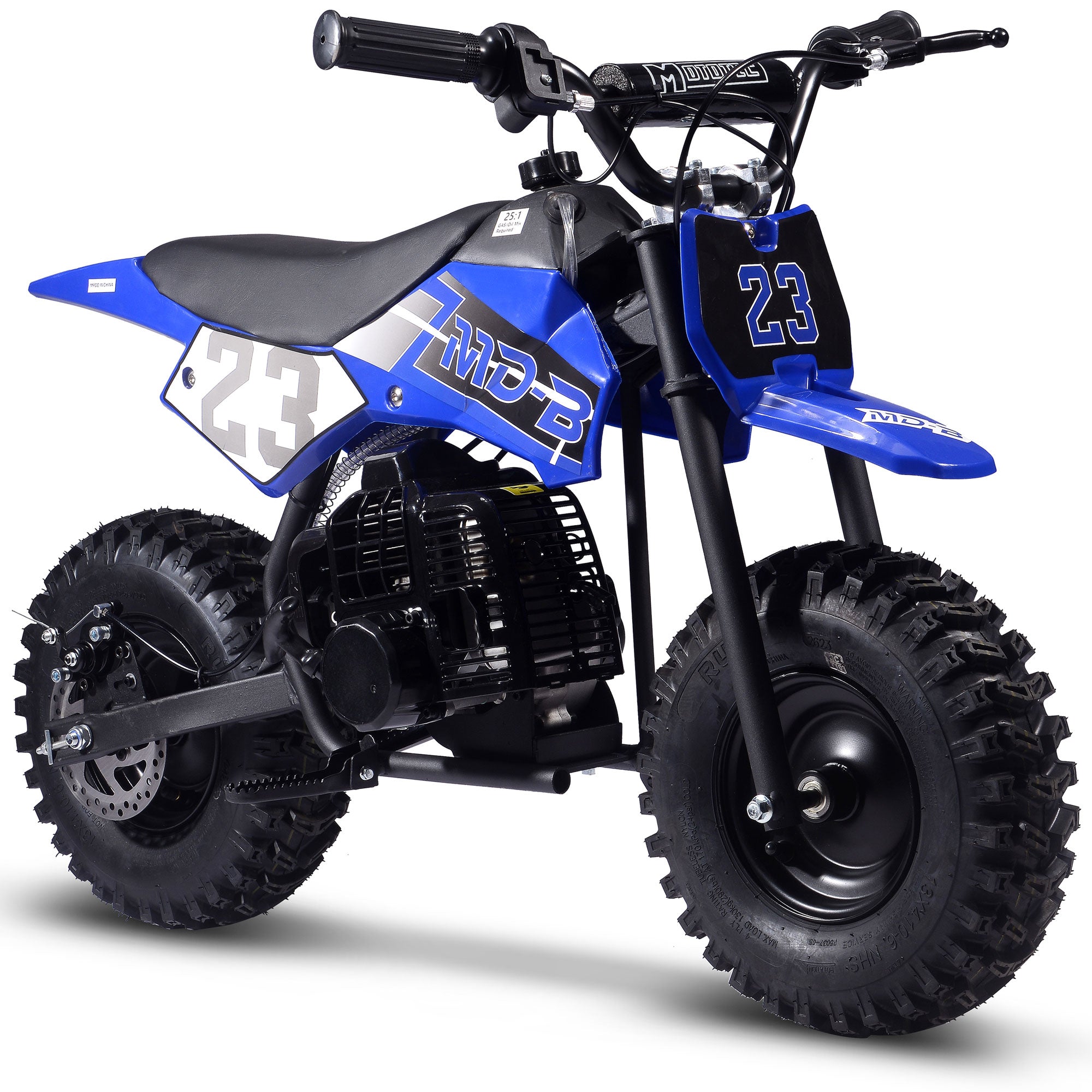 MotoTec Big Supermoto 50cc 2-Stroke Kids Dirt Bike Blue