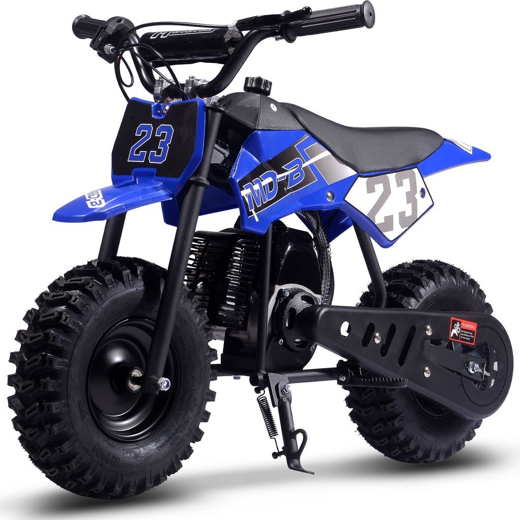 MotoTec Big Supermoto 50cc 2-Stroke Kids Dirt Bike Blue