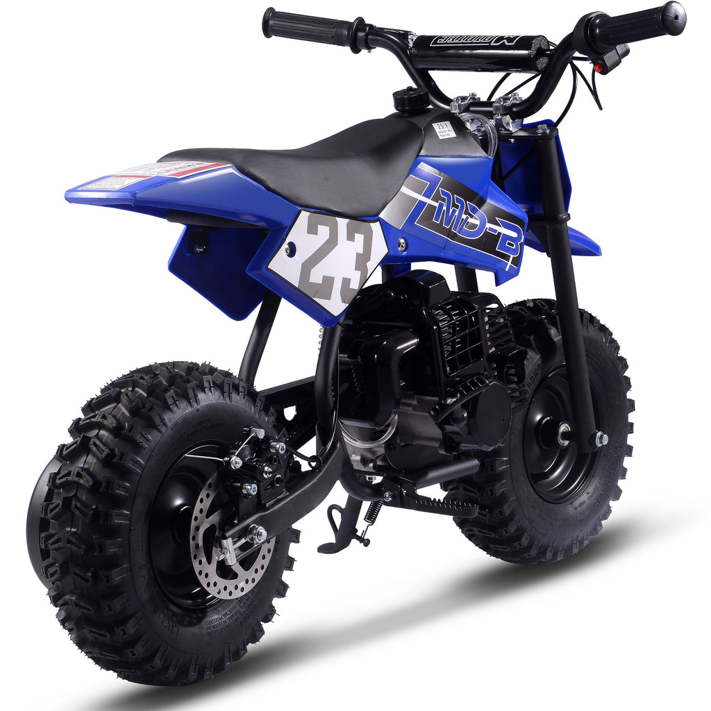 MotoTec Big Supermoto 50cc 2-Stroke Kids Dirt Bike Blue
