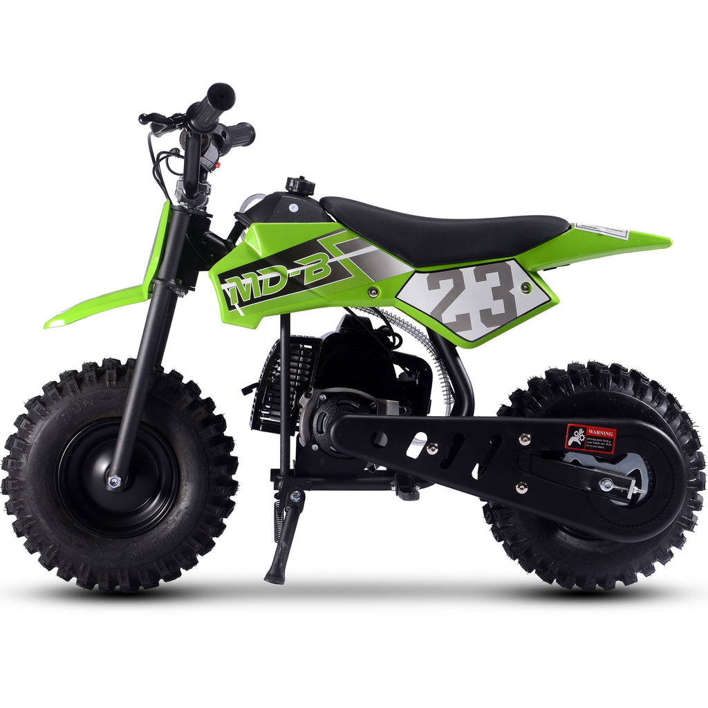 MotoTec Big Supermoto 50cc 2-Stroke Kids Dirt Bike Green