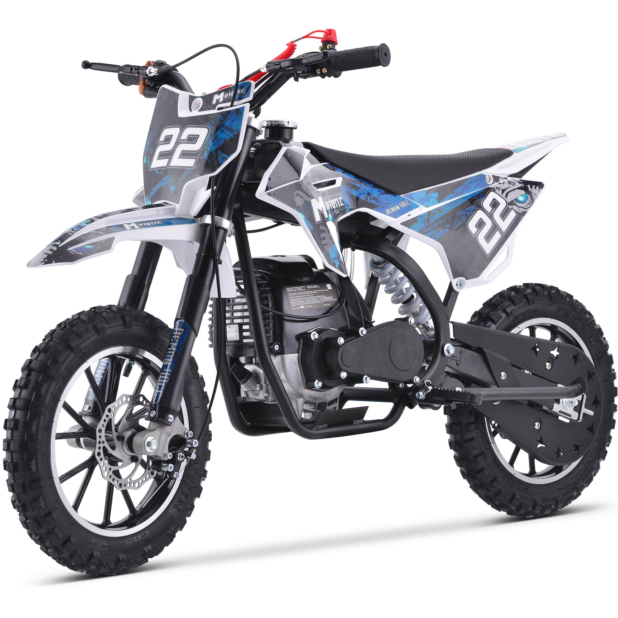 MotoTec Demon 40cc 4-Stroke Kids Gas Dirt Bike Blue