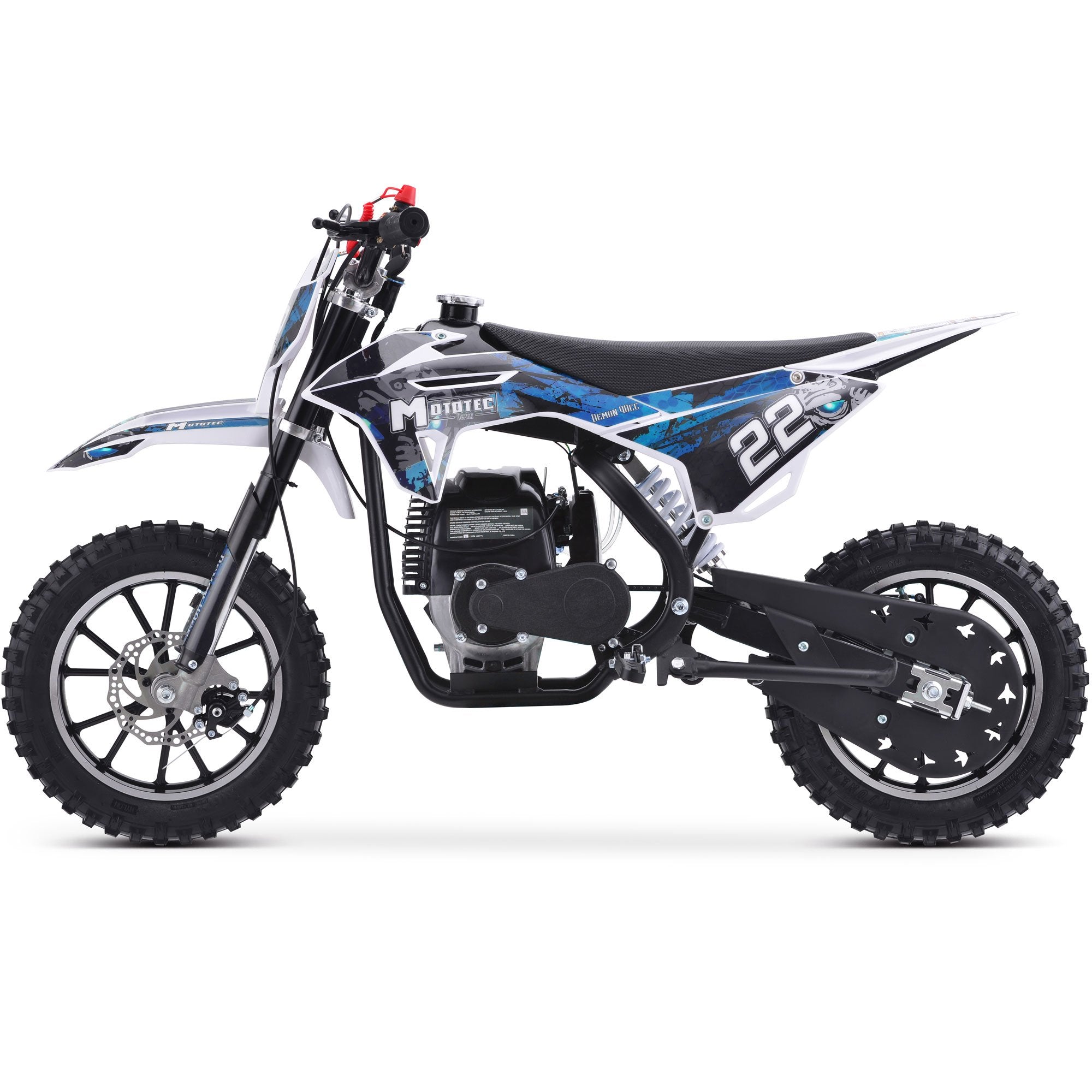 MotoTec Demon 40cc 4-Stroke Kids Gas Dirt Bike Blue
