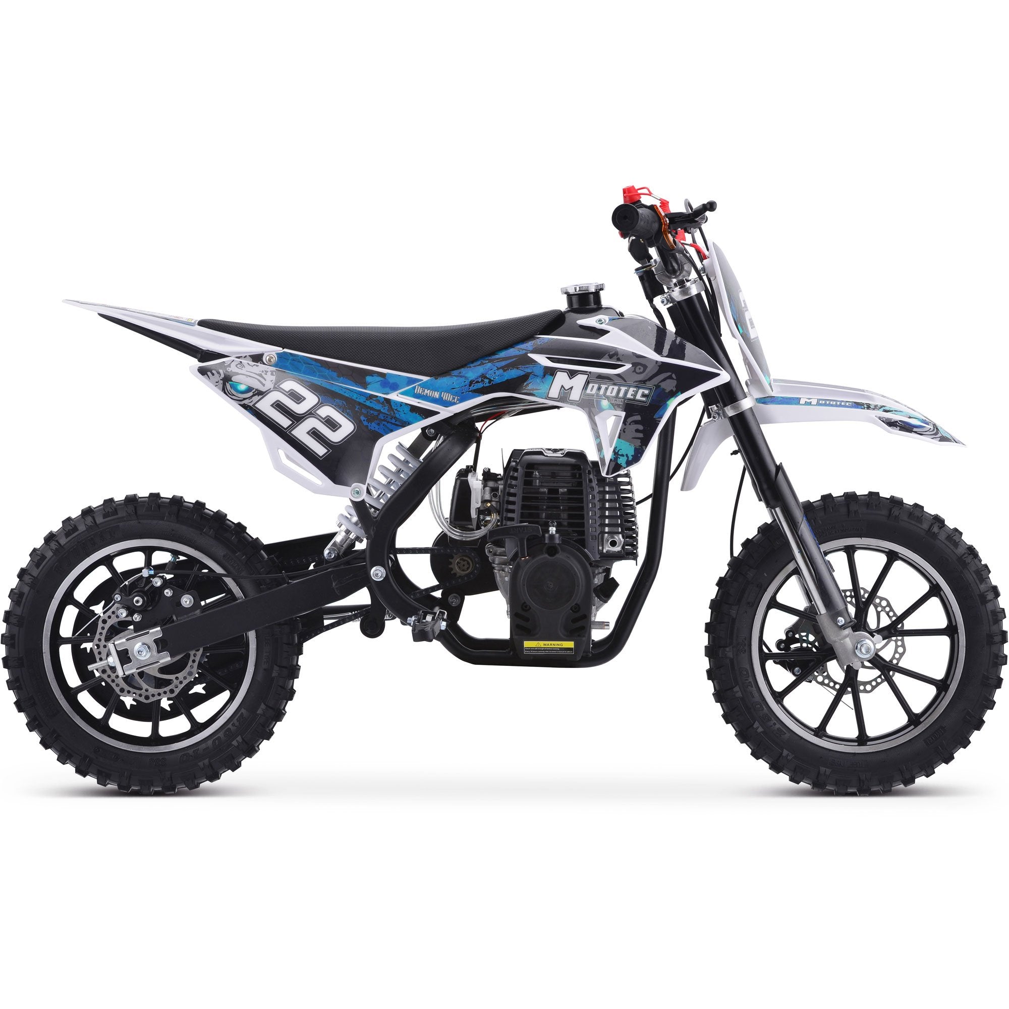 MotoTec Demon 40cc 4-Stroke Kids Gas Dirt Bike Blue