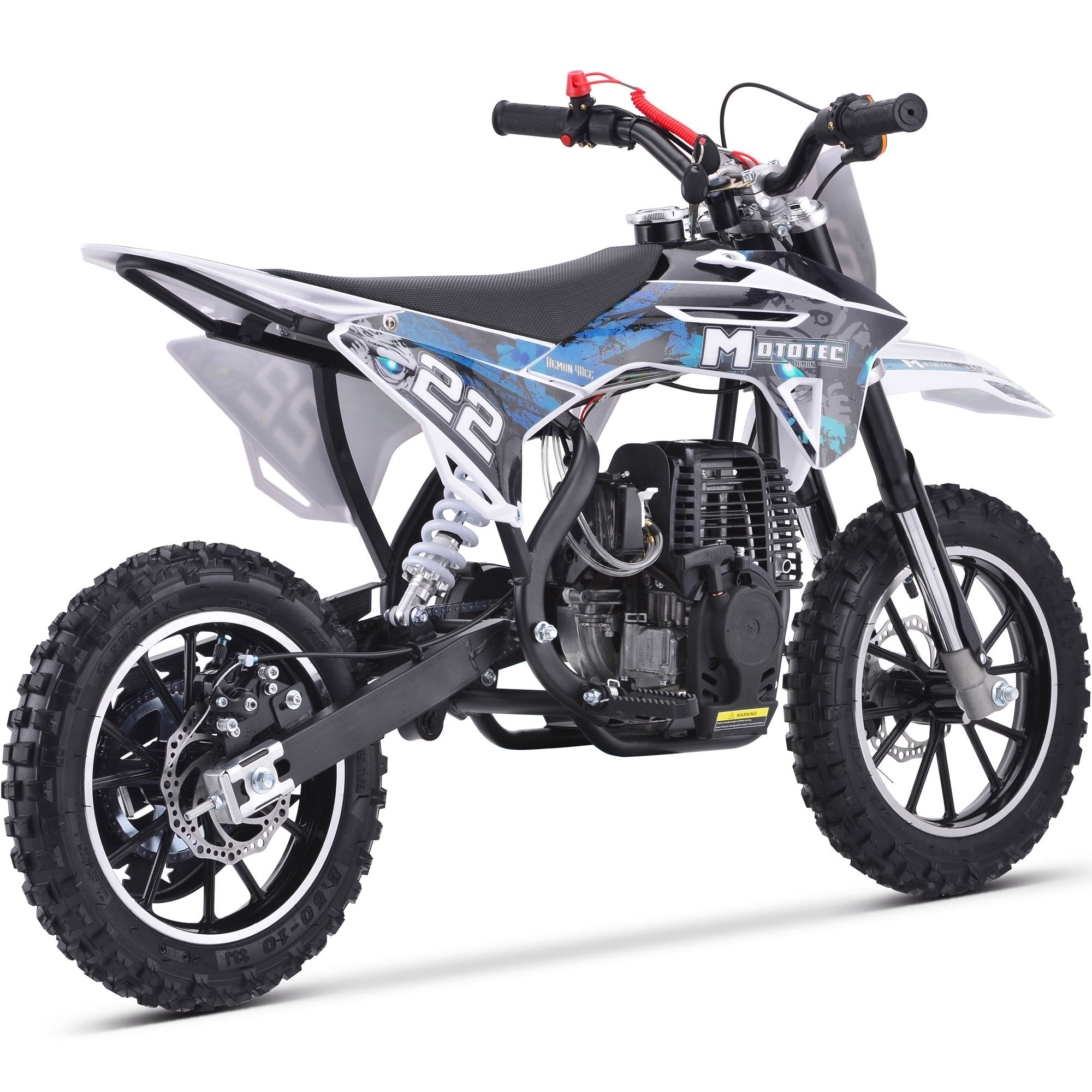 MotoTec Demon 40cc 4-Stroke Kids Gas Dirt Bike Blue