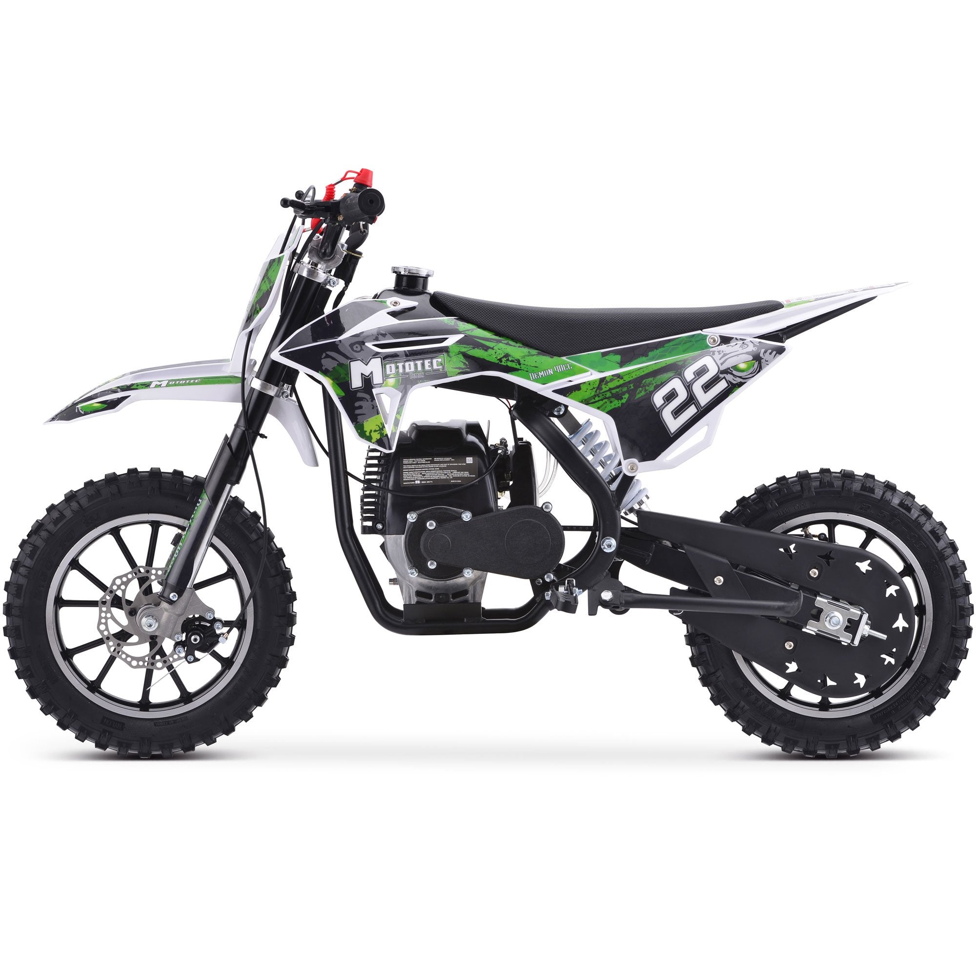 MotoTec Demon 40cc 4-Stroke Kids Gas Dirt Bike Green