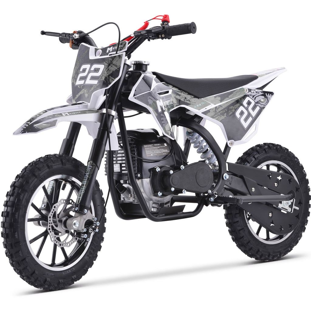 MotoTec Demon 40cc 4-Stroke Kids Gas Dirt Bike White