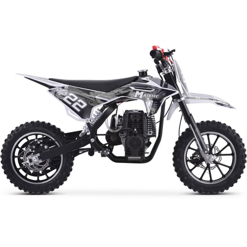 MotoTec Demon 40cc 4-Stroke Kids Gas Dirt Bike White