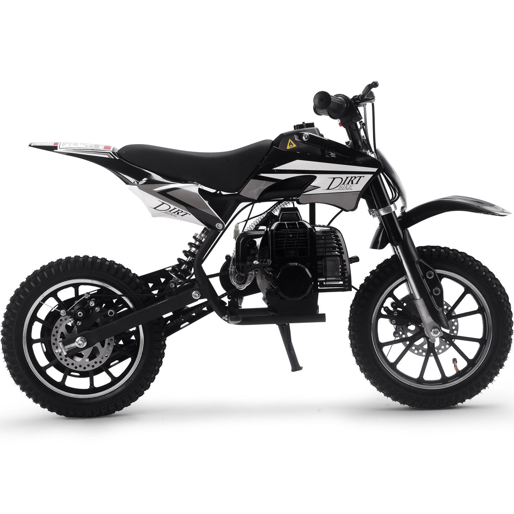 MotoTec Big Alien 50cc 2-Stroke Kids Gas Dirt Bike Black