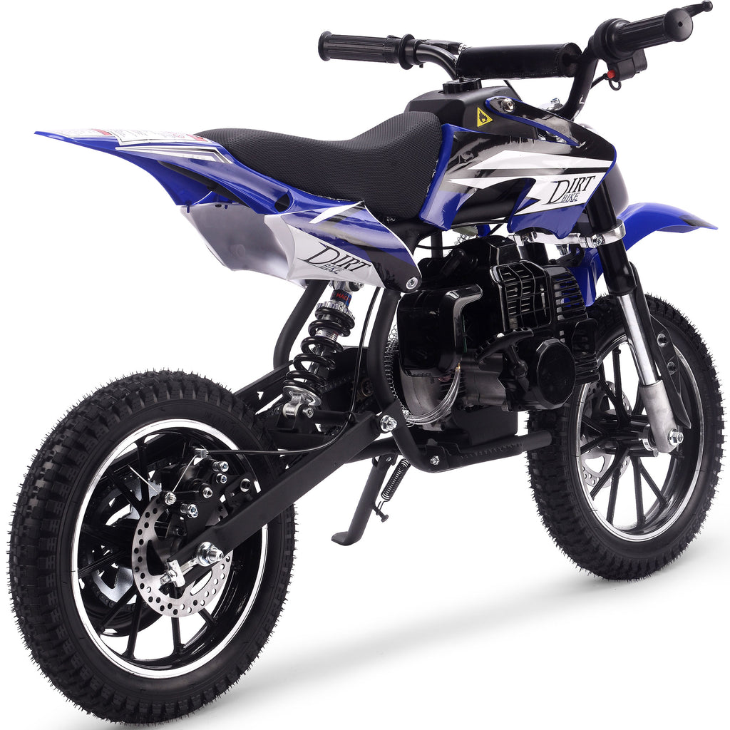 MotoTec Big Alien 50cc 2-Stroke Kids Gas Dirt Bike Blue