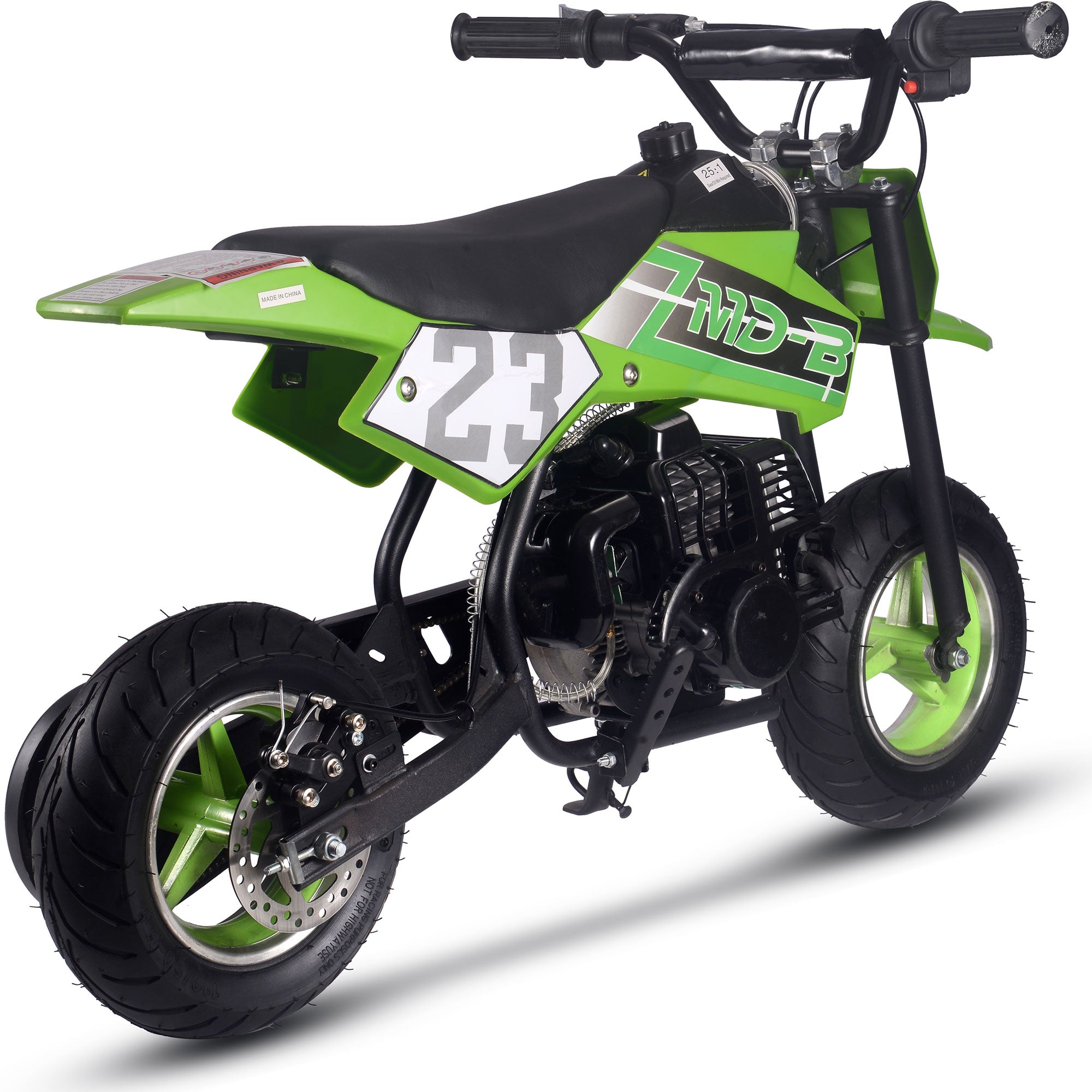 MotoTec Supermoto 50cc 2-Stroke Kids Dirt Bike Green