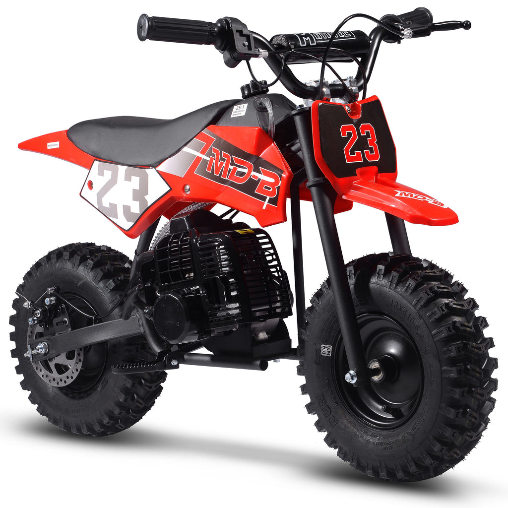 MotoTec Supermoto 50cc 2-Stroke Kids Dirt Bike Red