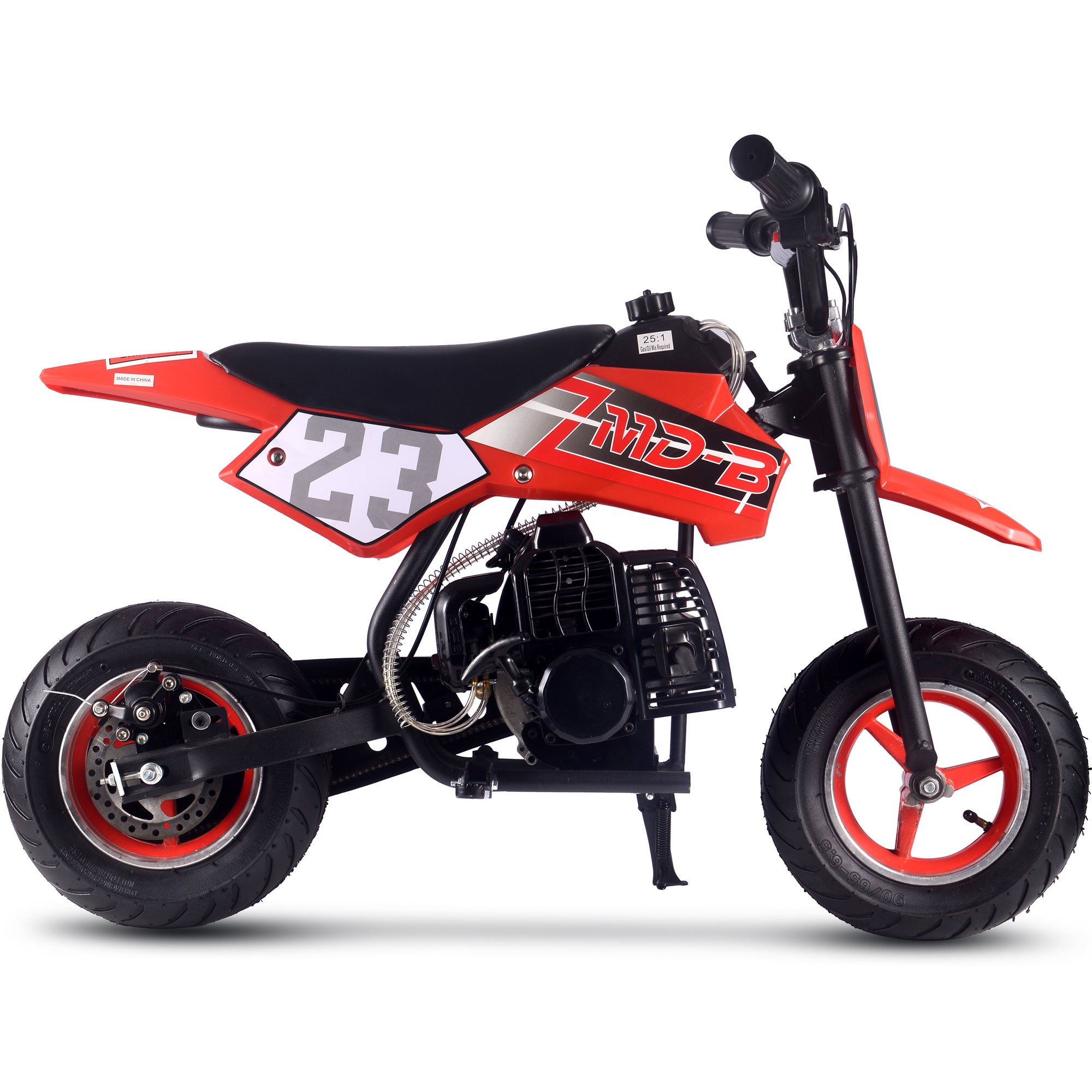MotoTec Supermoto 50cc 2-Stroke Kids Dirt Bike Red