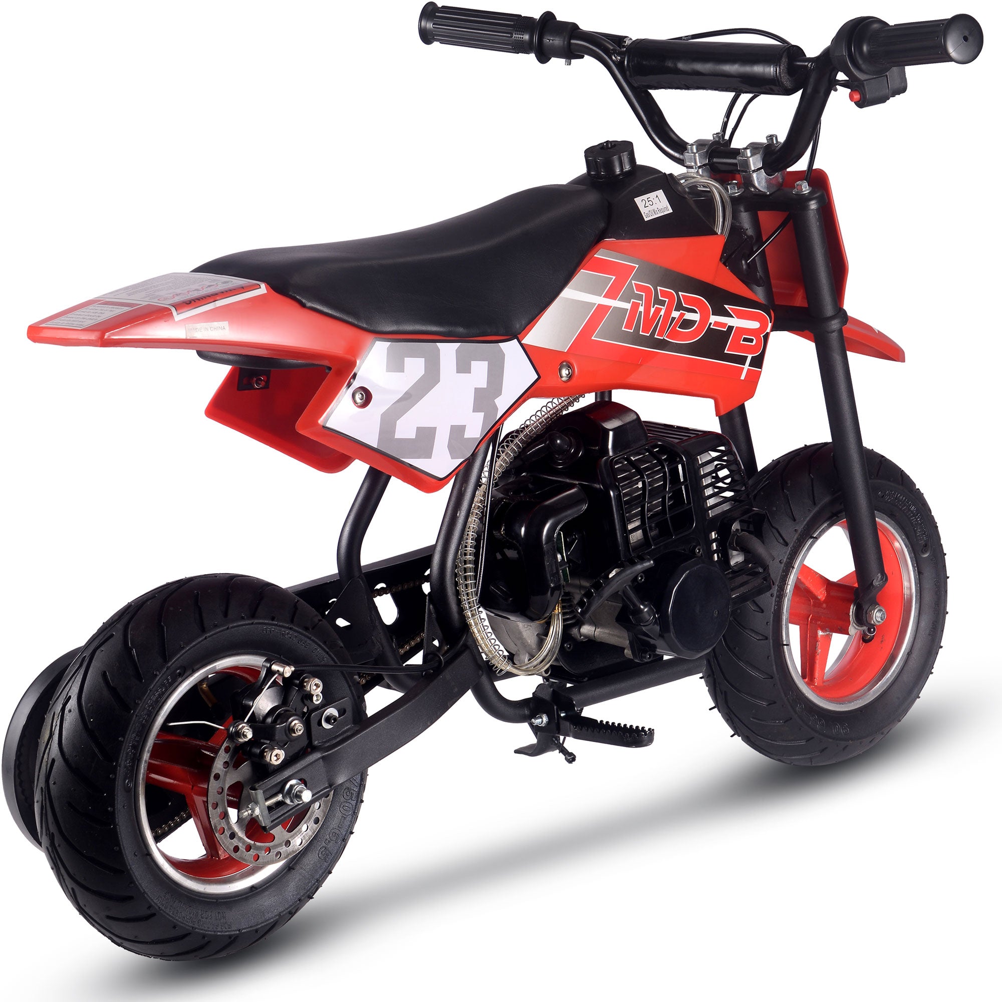 MotoTec Supermoto 50cc 2-Stroke Kids Dirt Bike Red