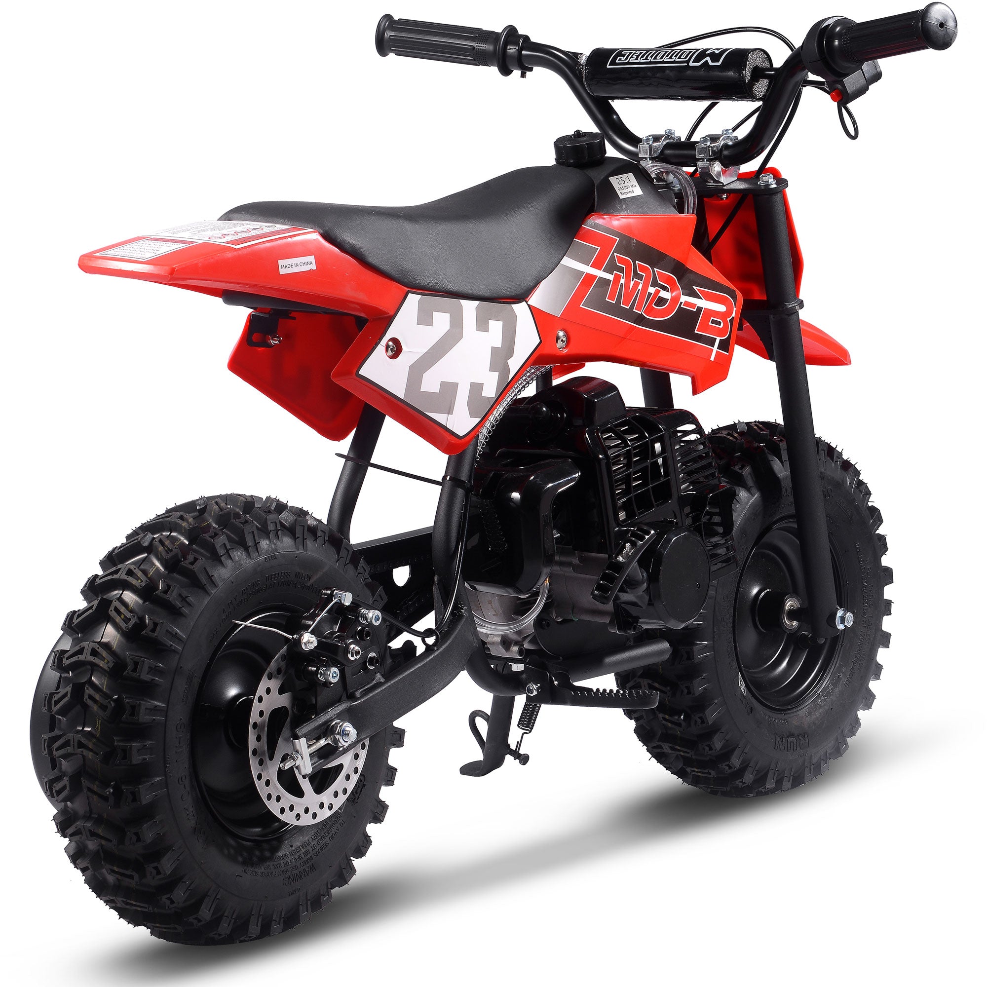 MotoTec Supermoto 50cc 2-Stroke Kids Dirt Bike Red