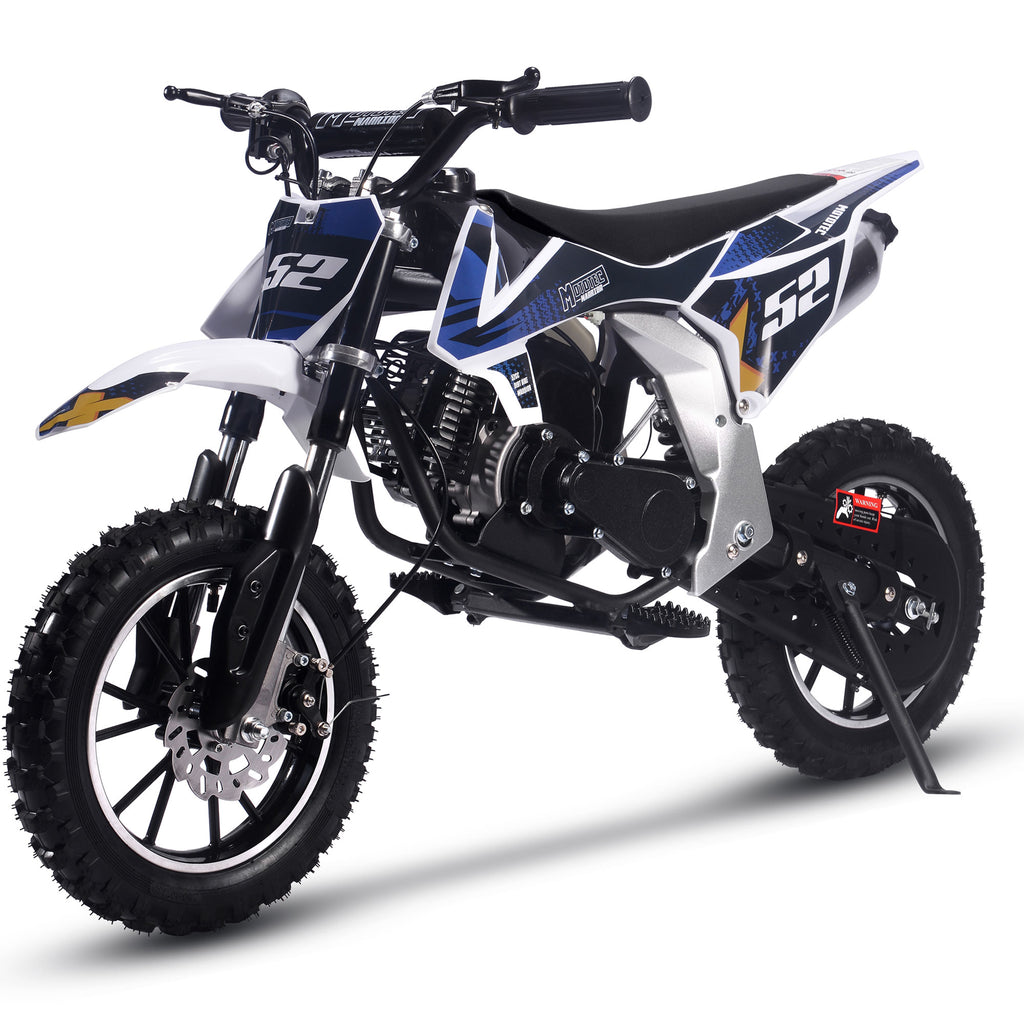 MotoTec Warrior 52cc 2-Stroke Kids Gas Dirt Bike Black