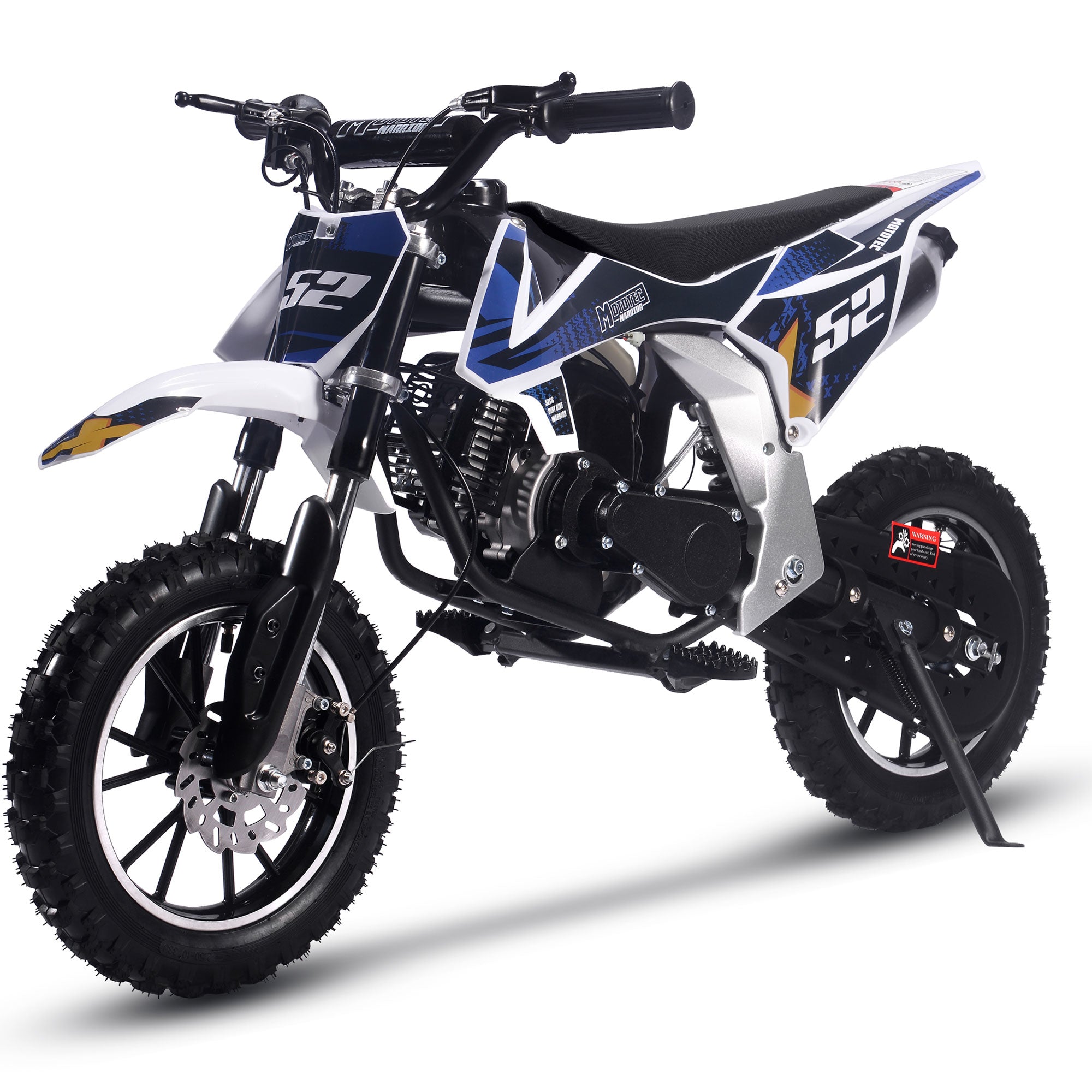 MotoTec Warrior 52cc 2-Stroke Kids Gas Dirt Bike Black