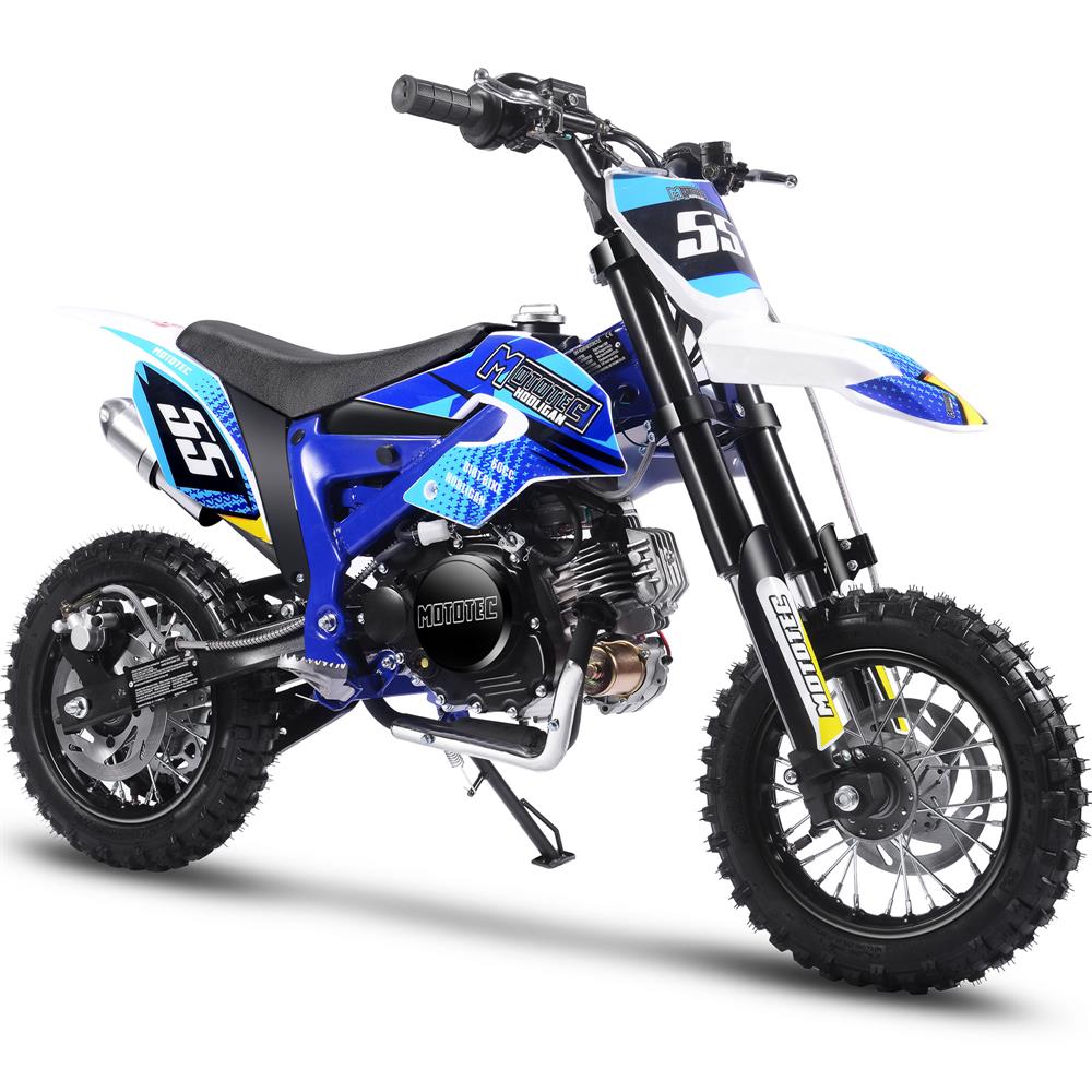 MotoTec Hooligan 72cc 4-Stroke Gas Dirt Bike Blue
