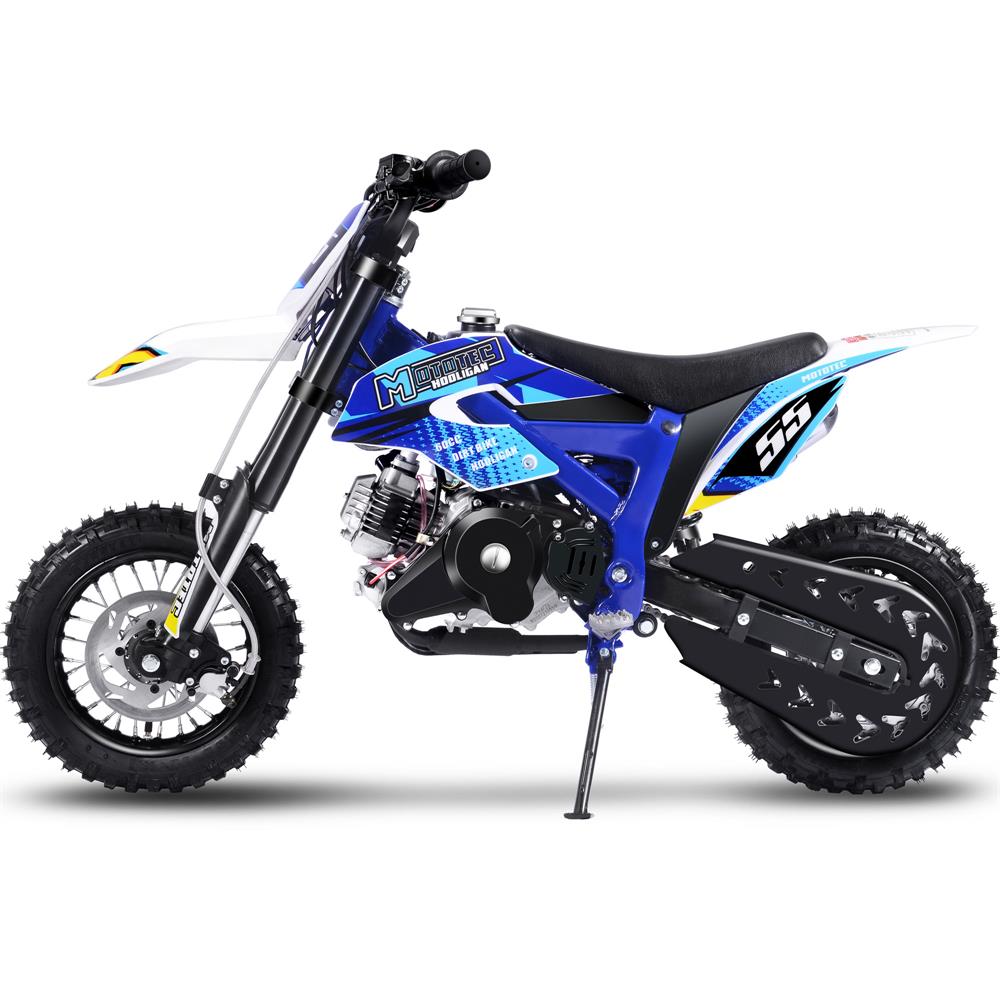 MotoTec Hooligan 72cc 4-Stroke Gas Dirt Bike Blue