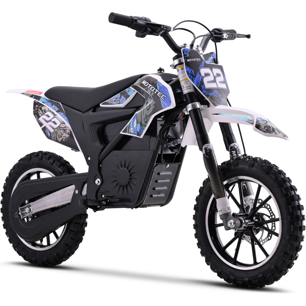 MotoTec 36v 790w Demon Electric Dirt Bike Lithium Blue