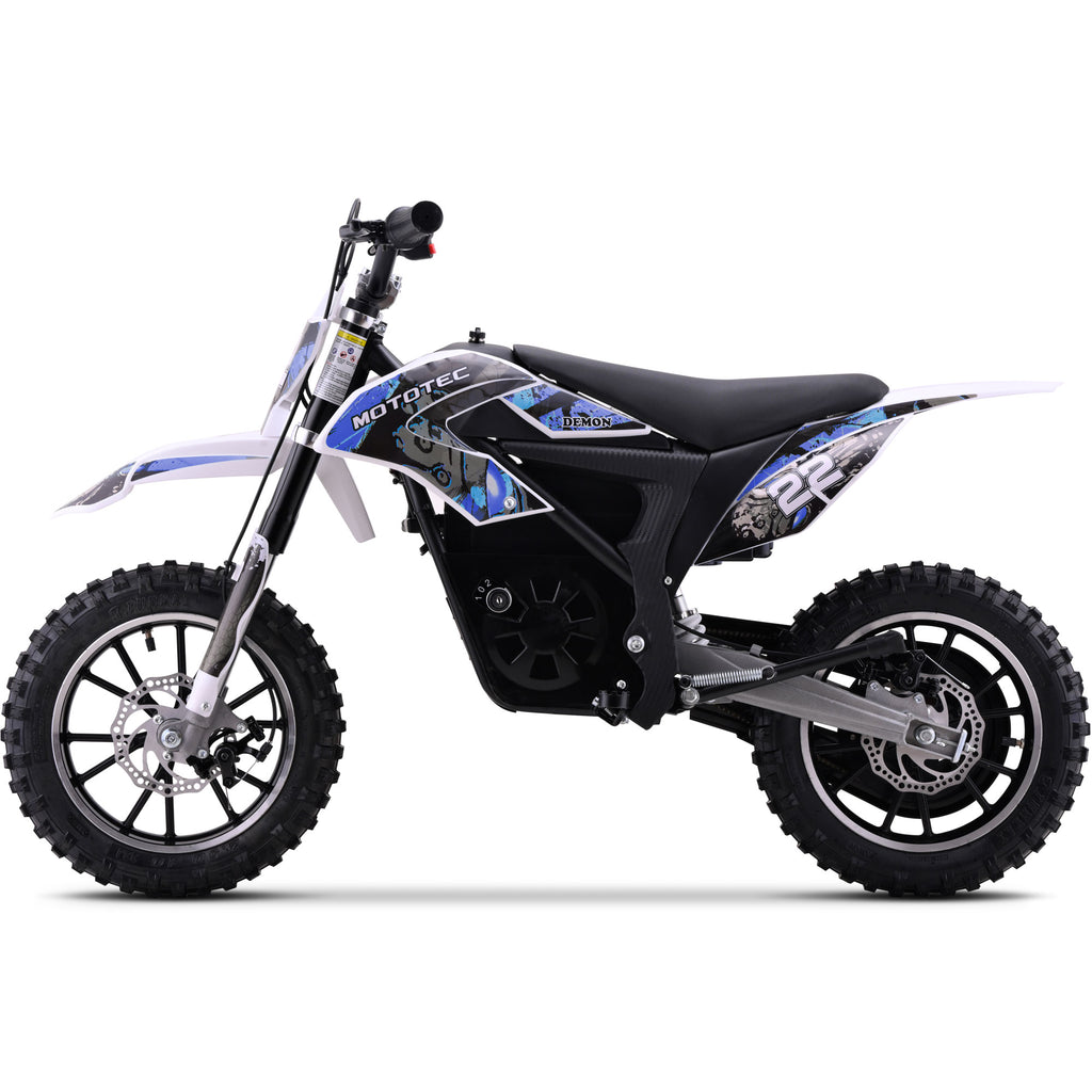 MotoTec 36v 790w Demon Electric Dirt Bike Lithium Blue