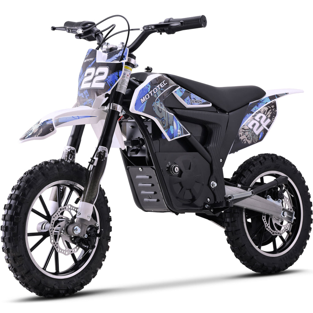 MotoTec 36v 790w Demon Electric Dirt Bike Lithium Blue
