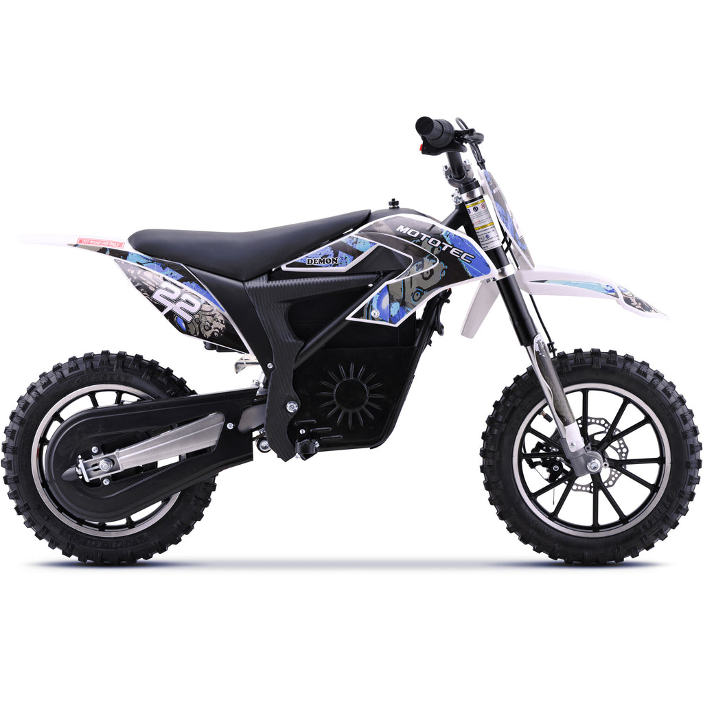 MotoTec 36v 790w Demon Electric Dirt Bike Lithium Blue