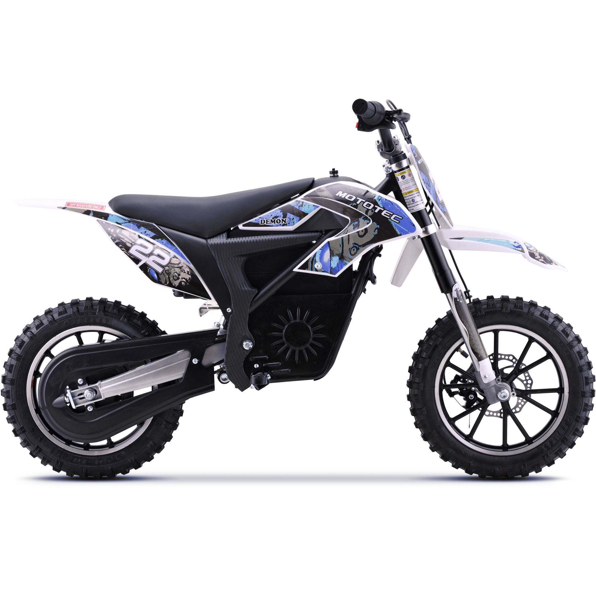 MotoTec 36v 790w Demon Electric Dirt Bike Lithium Blue