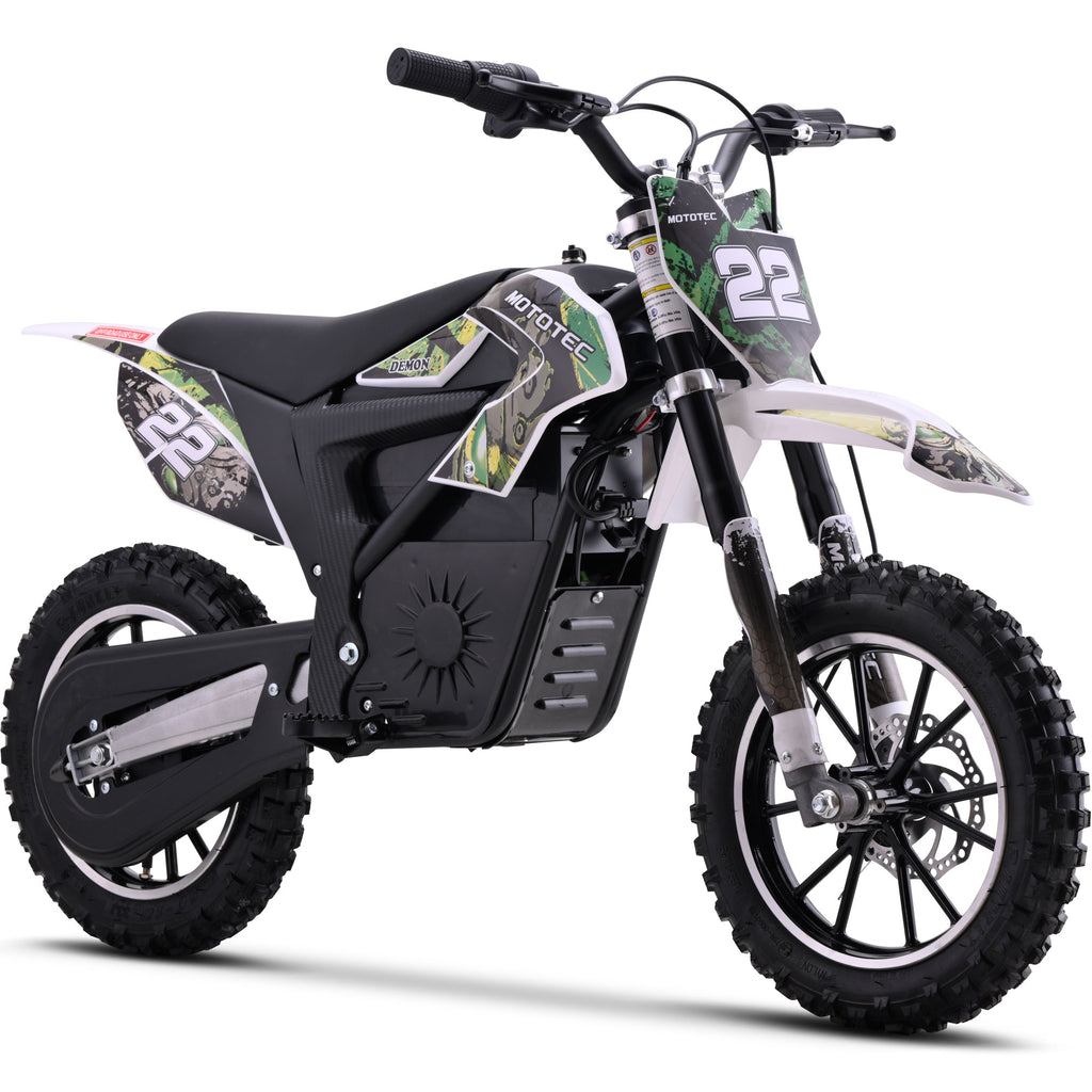 MotoTec 36v 790w Demon Electric Dirt Bike Lithium Green