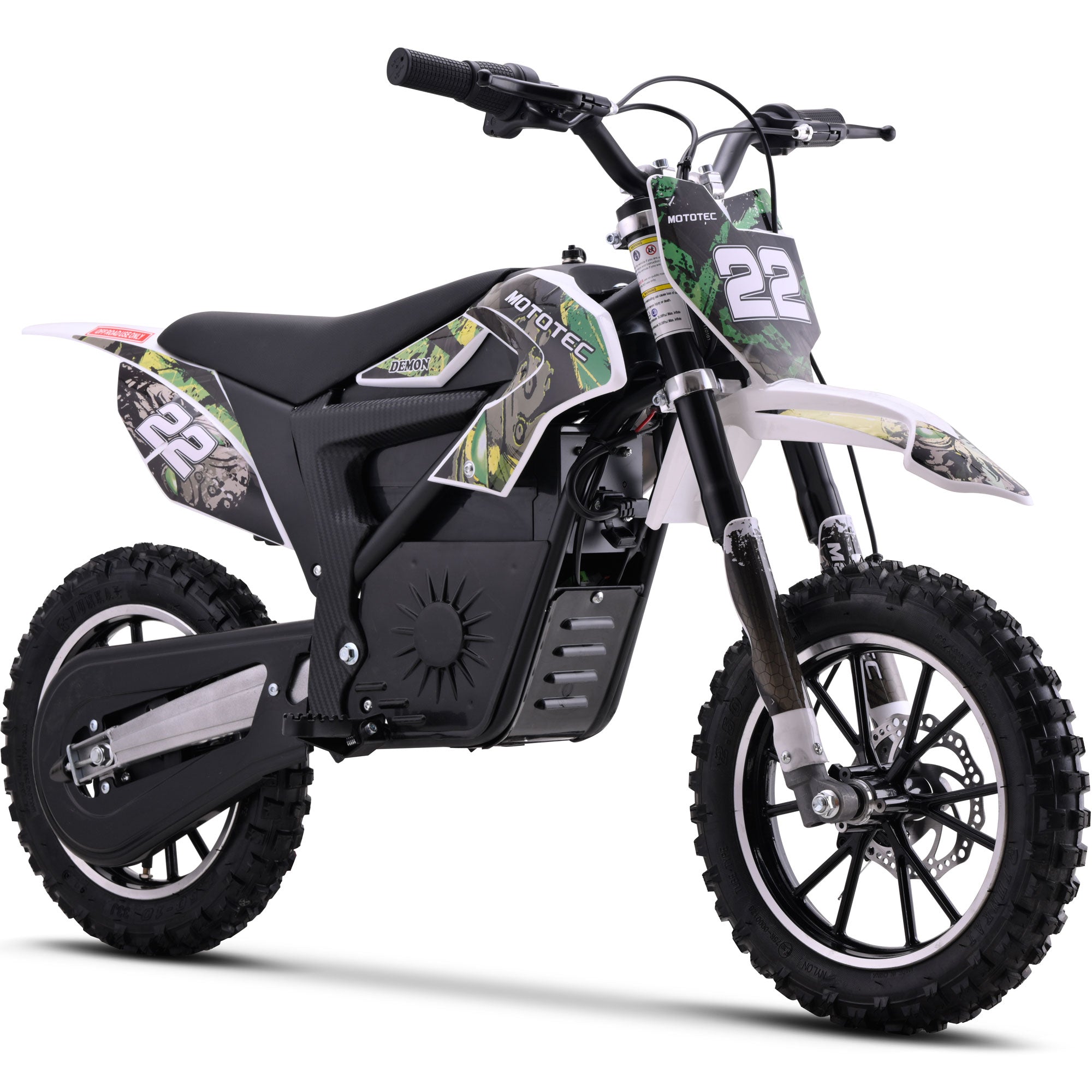 MotoTec 36v 790w Demon Electric Dirt Bike Lithium Green