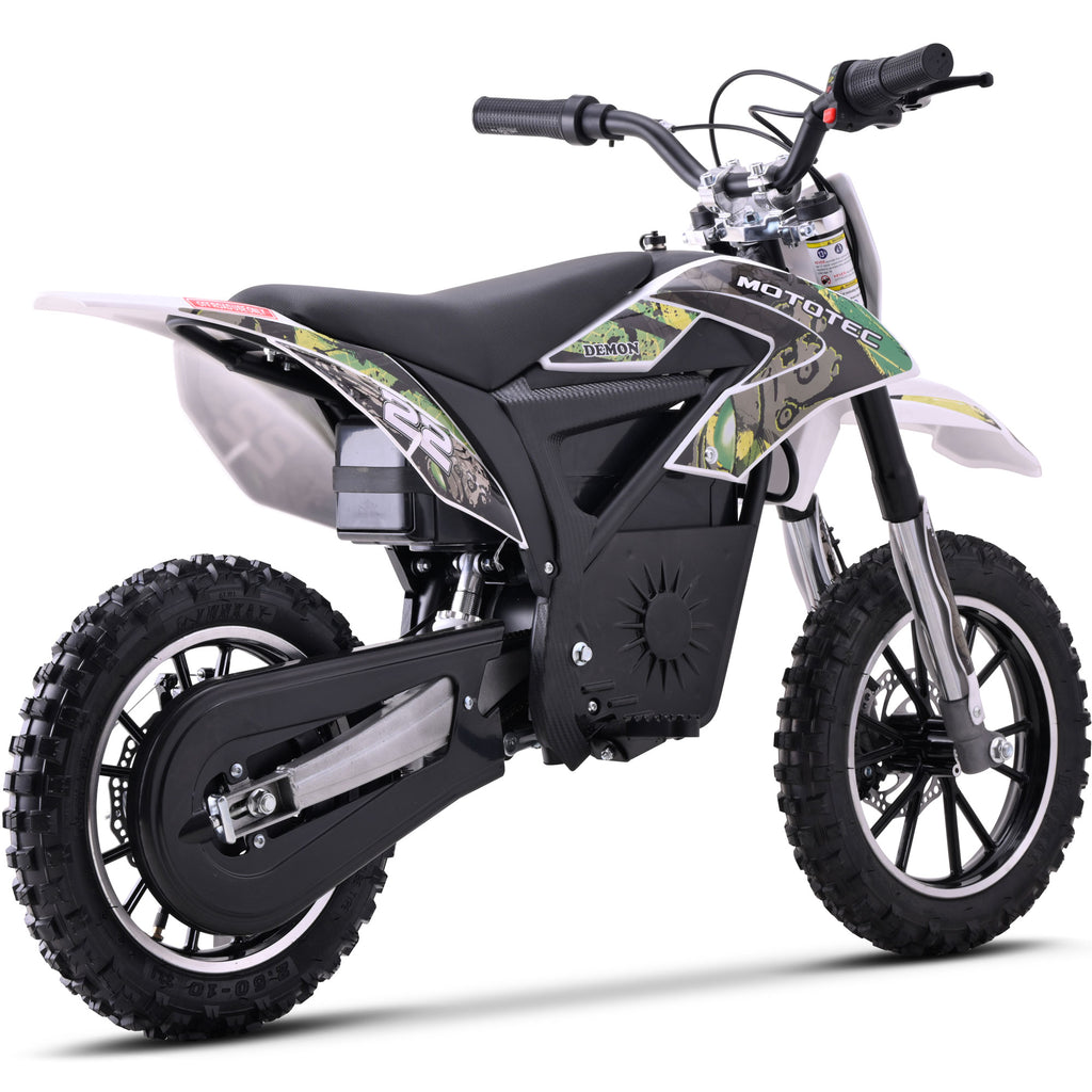 MotoTec 36v 790w Demon Electric Dirt Bike Lithium Green