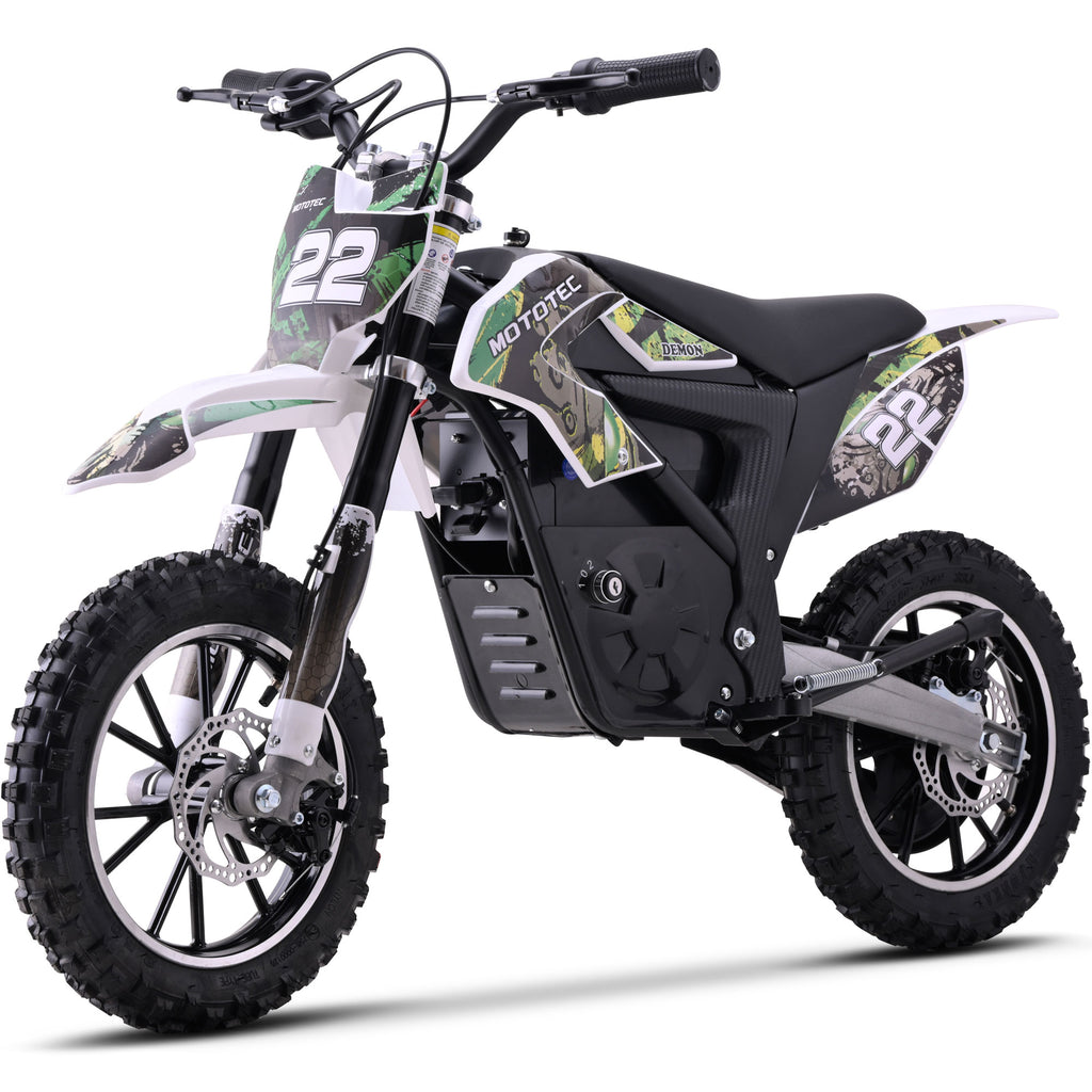 MotoTec 36v 790w Demon Electric Dirt Bike Lithium Green