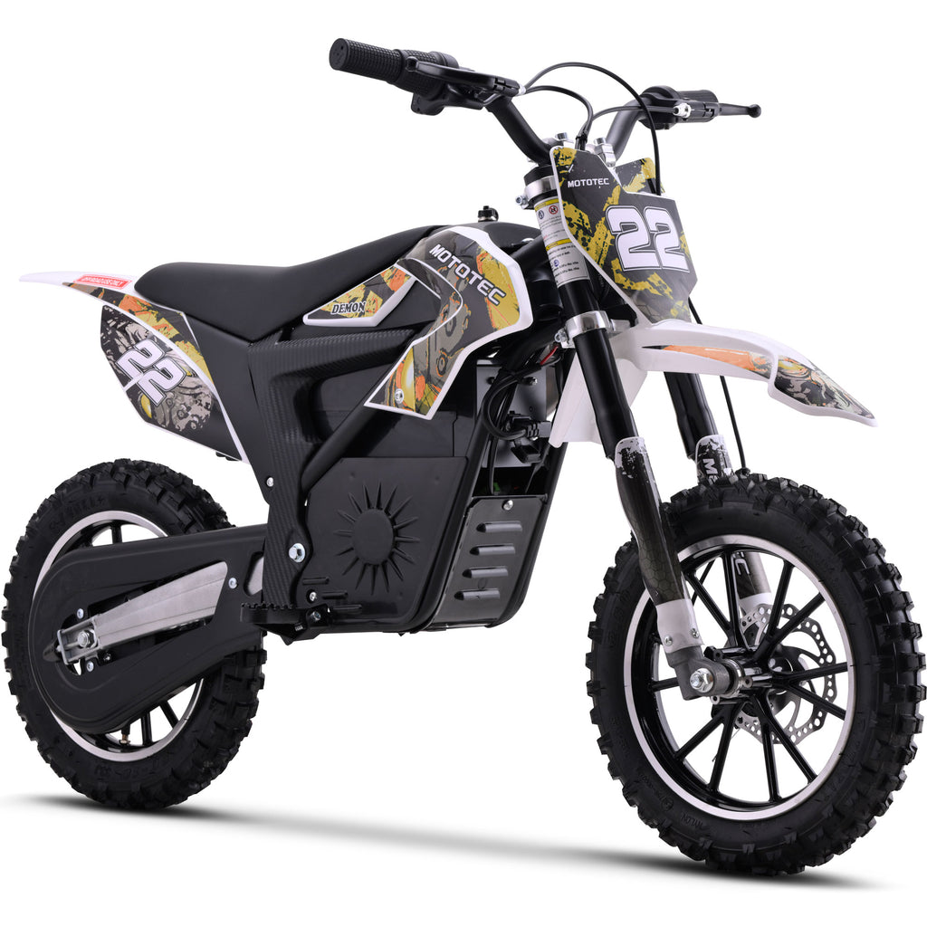 MotoTec 36v 790w Demon Electric Dirt Bike Lithium Orange