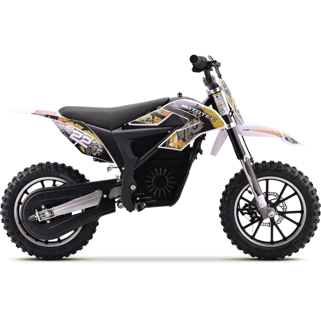 MotoTec 36v 790w Demon Electric Dirt Bike Lithium Orange