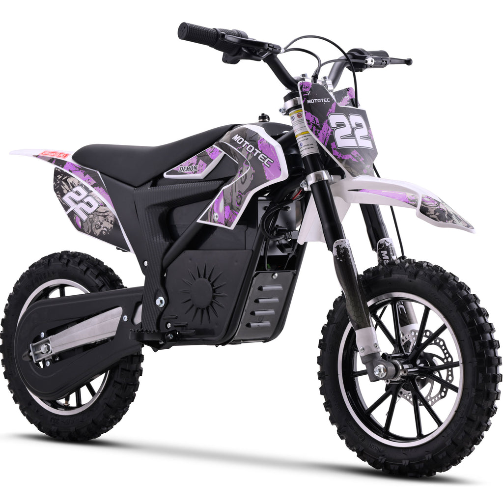 MotoTec 36v 790w Demon Electric Dirt Bike Lithium Purple