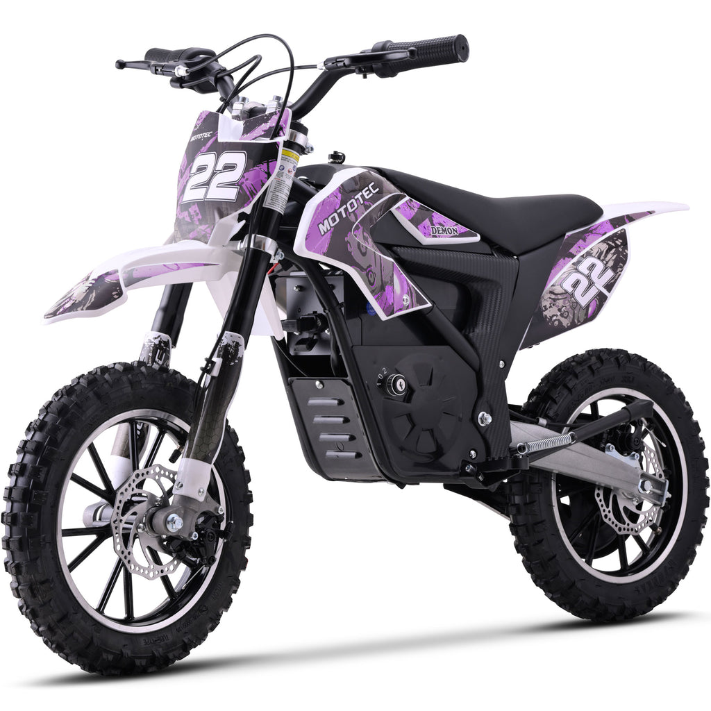 MotoTec 36v 790w Demon Electric Dirt Bike Lithium Purple