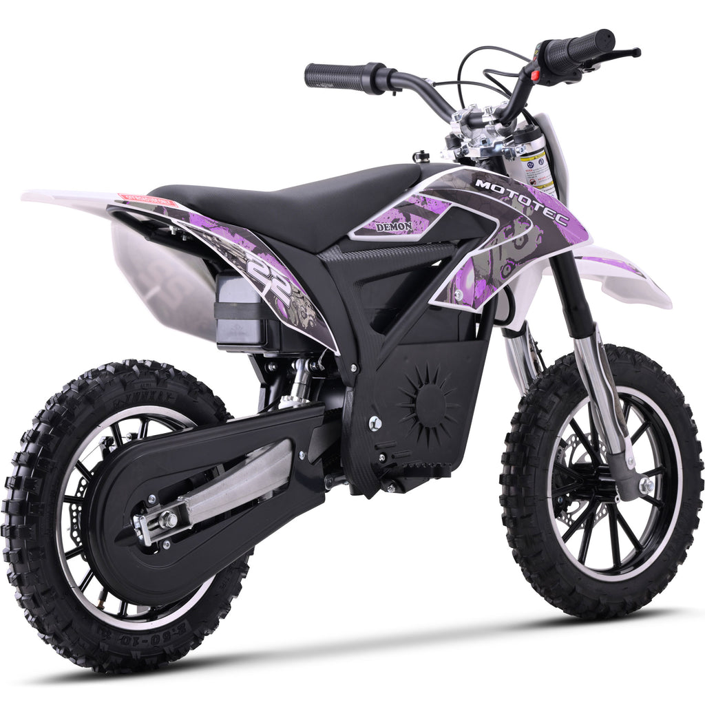 MotoTec 36v 790w Demon Electric Dirt Bike Lithium Purple