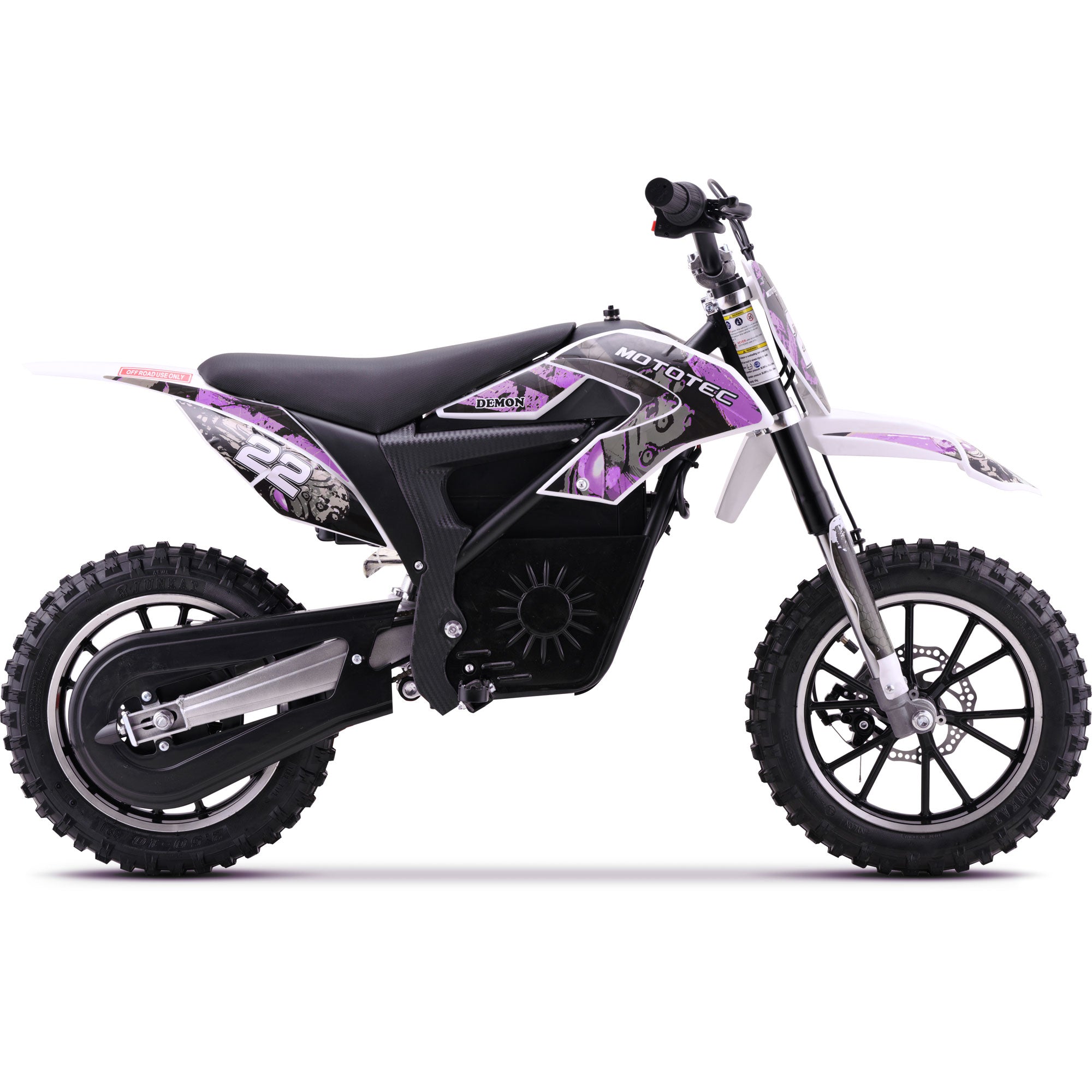 MotoTec 36v 790w Demon Electric Dirt Bike Lithium Purple