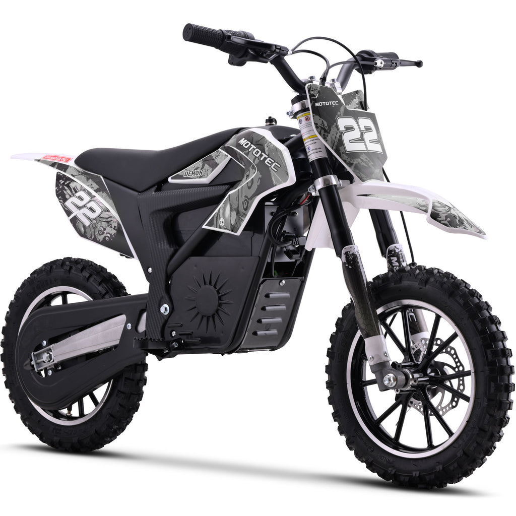MotoTec 36v 790w Demon Electric Dirt Bike Lithium White