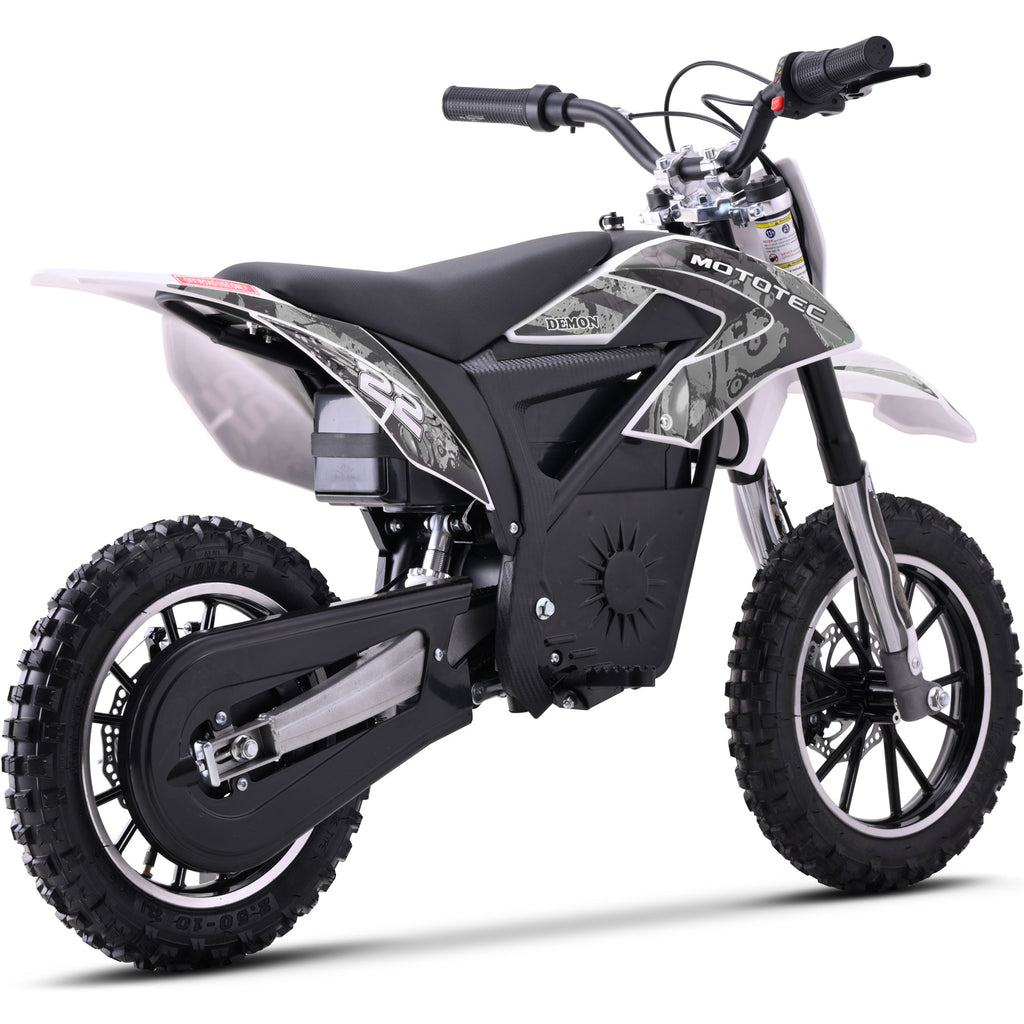 MotoTec 36v 790w Demon Electric Dirt Bike Lithium White