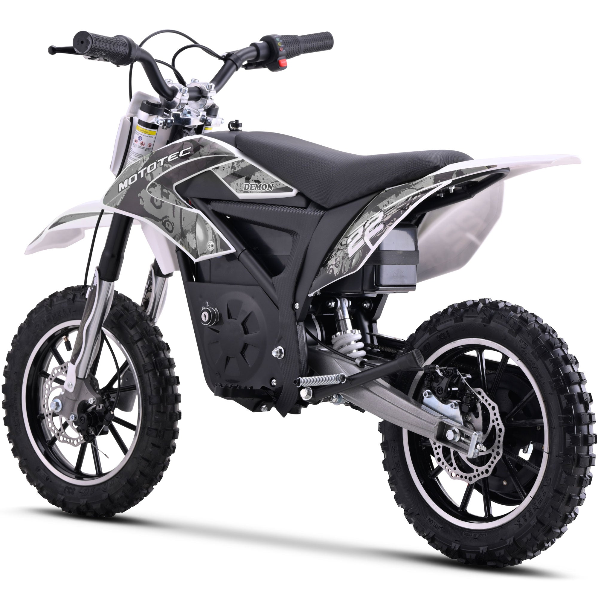 MotoTec 36v 790w Demon Electric Dirt Bike Lithium White