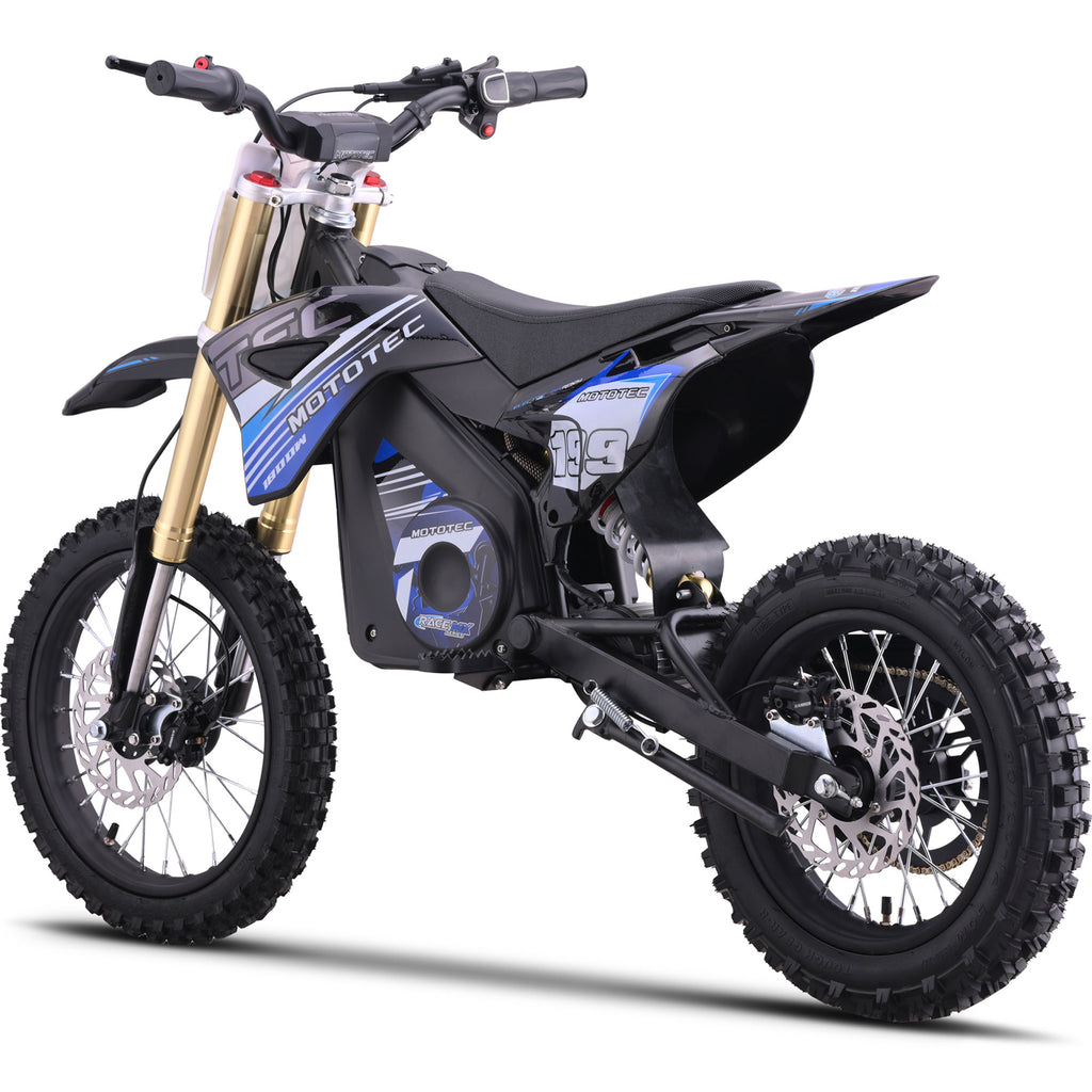 MotoTec 48v 1800w Pro Electric Dirt Bike Lithium Blue