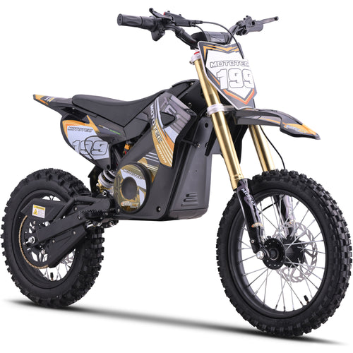 MotoTec 48v 1800w Pro Electric Dirt Bike Lithium Orange