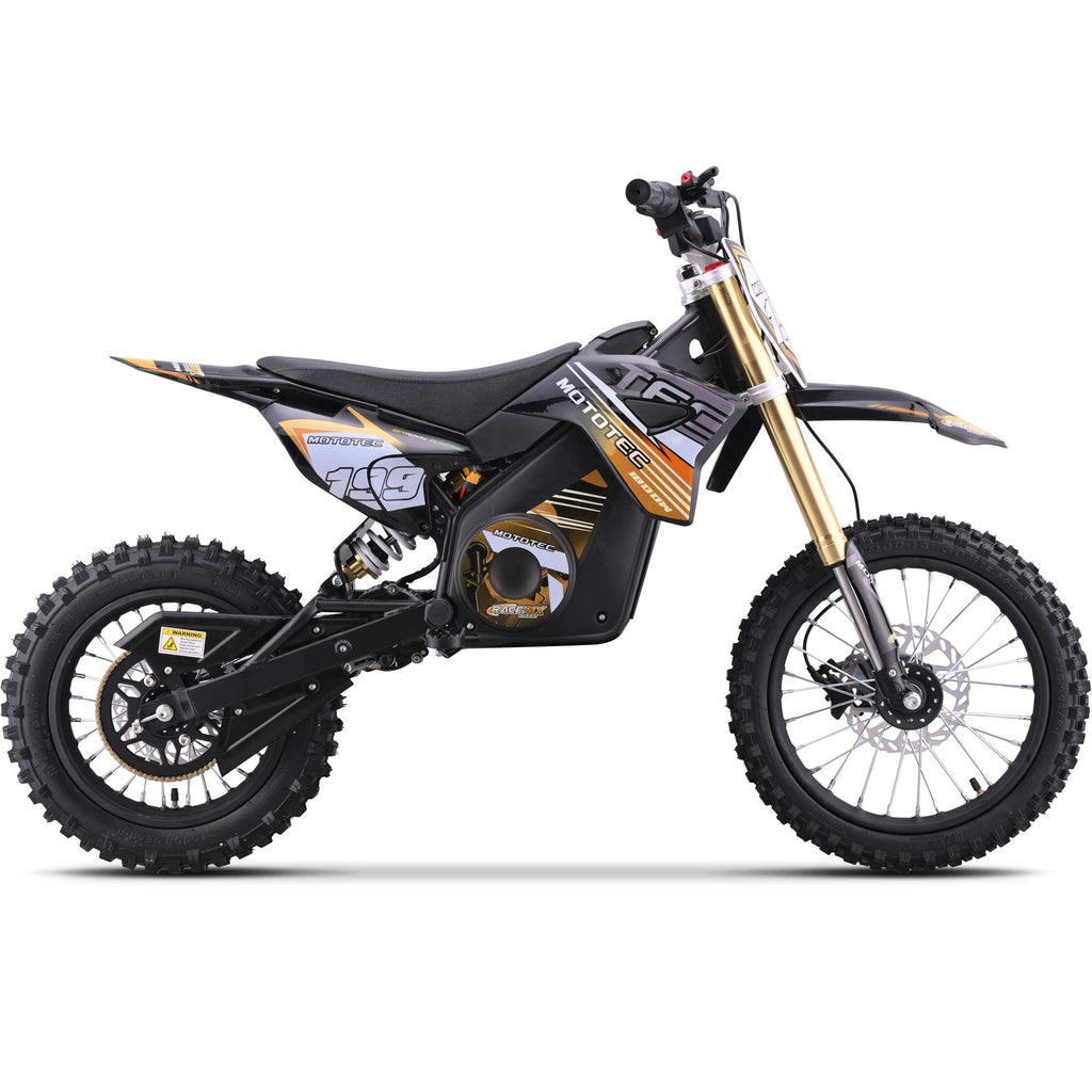 MotoTec 48v 1800w Pro Electric Dirt Bike Lithium Orange