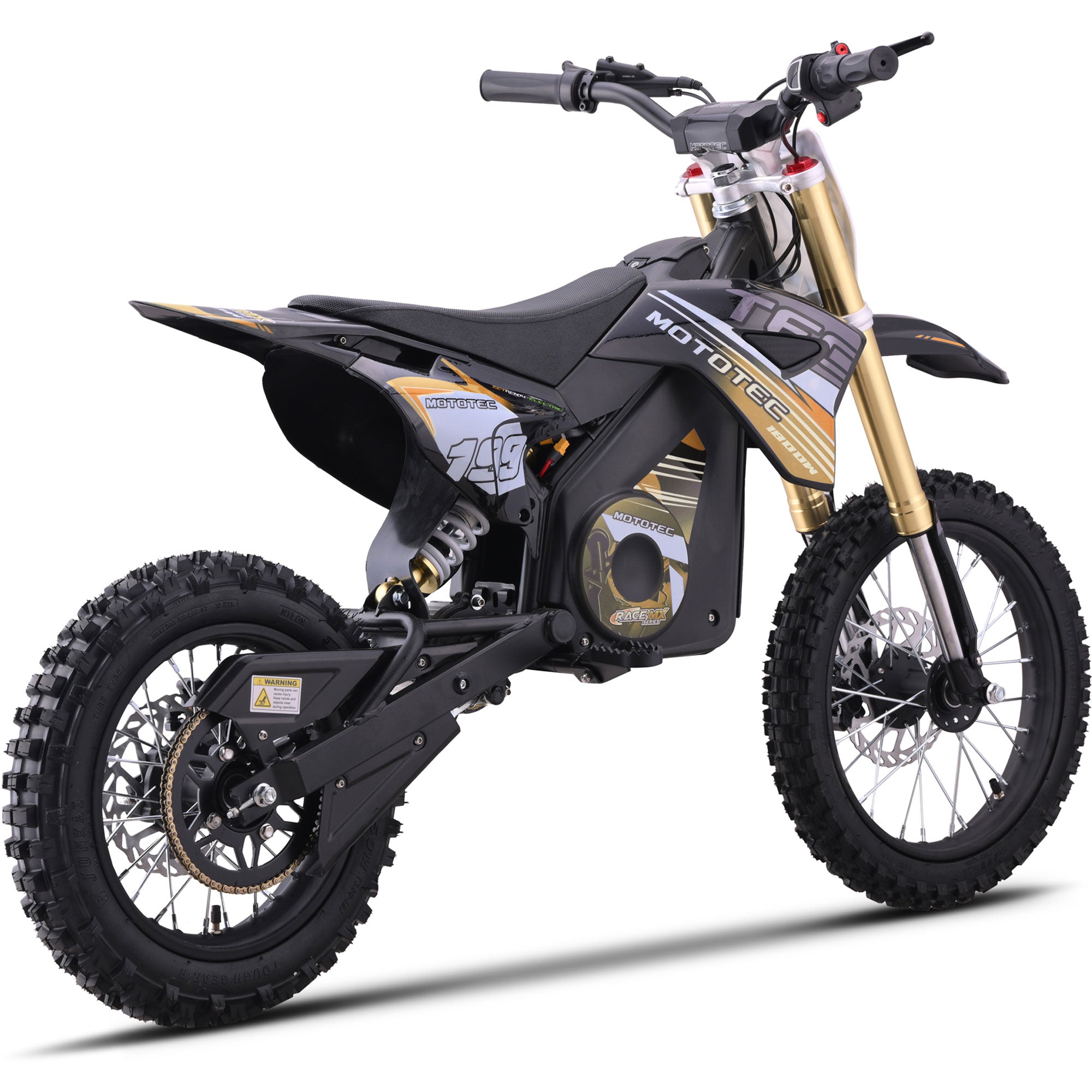 MotoTec 48v 1800w Pro Electric Dirt Bike Lithium Orange