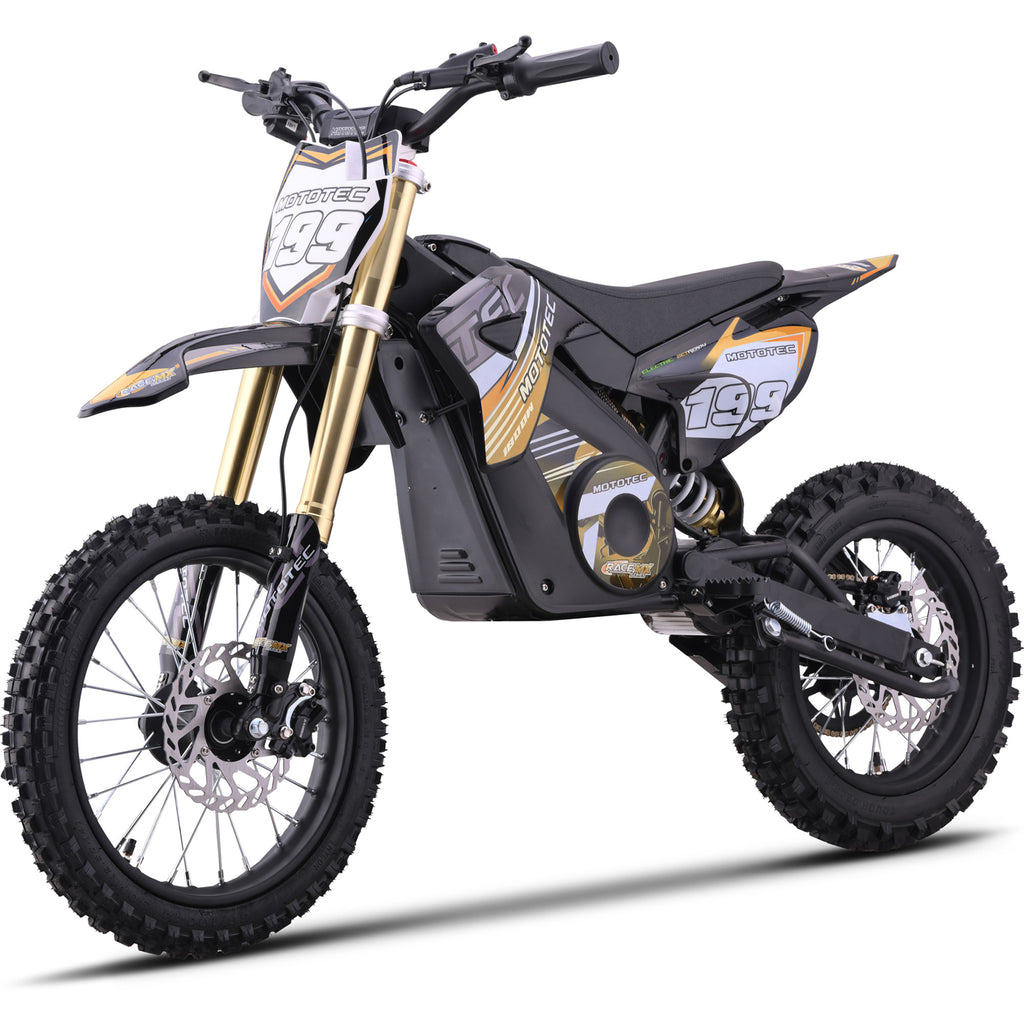 MotoTec 48v 1800w Pro Electric Dirt Bike Lithium Orange