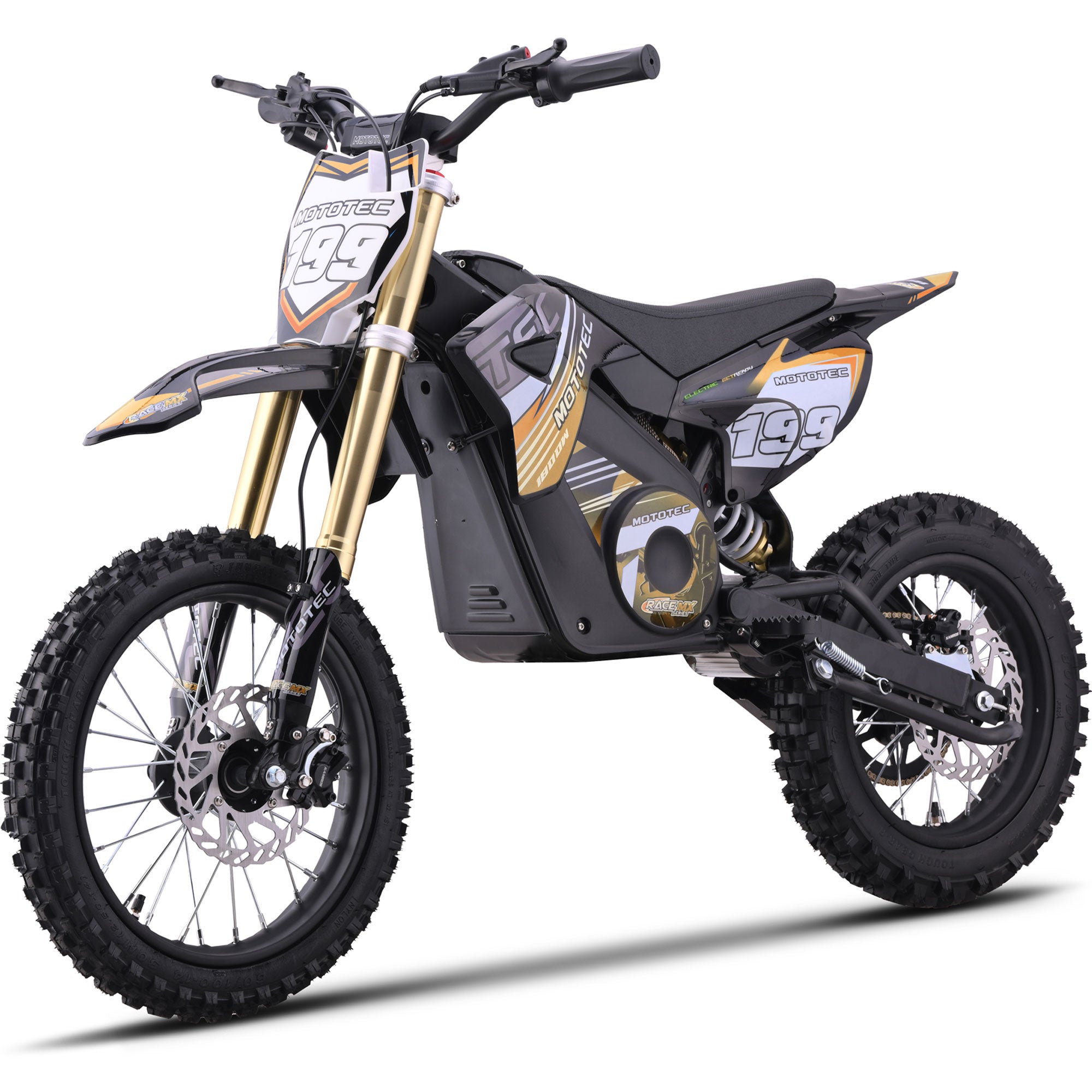 MotoTec 48v 1800w Pro Electric Dirt Bike Lithium Orange