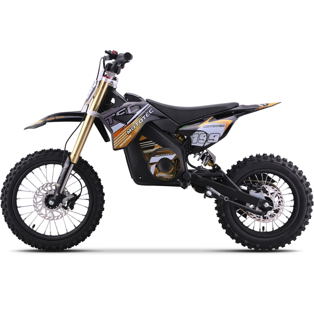 MotoTec 48v 1800w Pro Electric Dirt Bike Lithium Orange