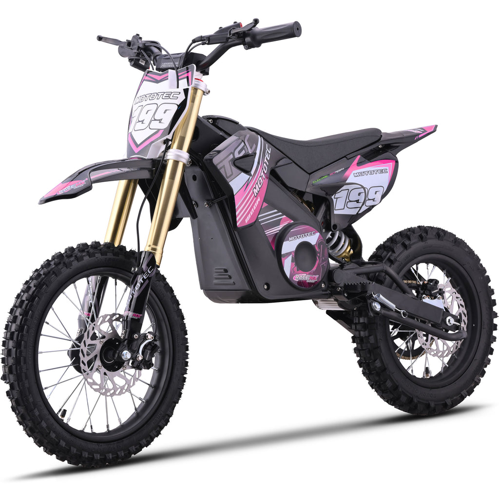 MotoTec 48v 1800w Pro Electric Dirt Bike Lithium Pink