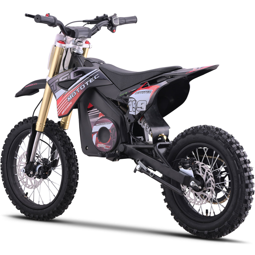 MotoTec 48v 1800w Pro Electric Dirt Bike Lithium Red