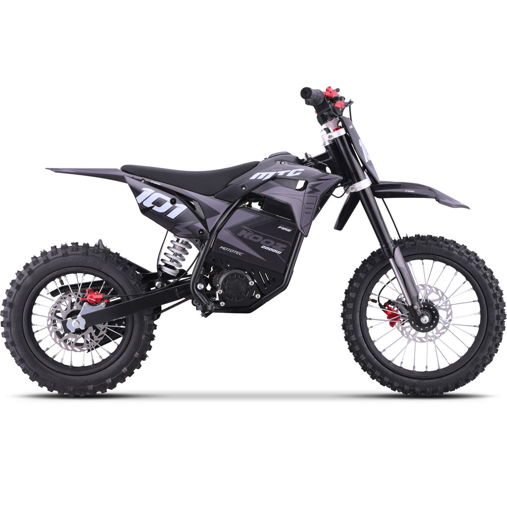 MotoTec 60v 2000w Pro Electric Dirt Bike Lithium Grey (HP115E)